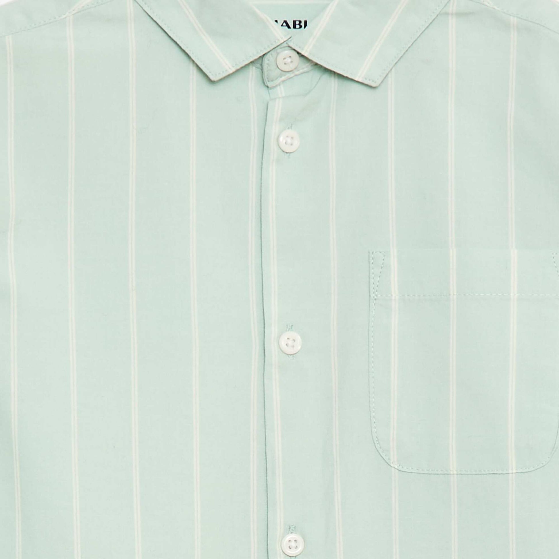 Chemise rayée en coton avec poche poitrine BLEU
