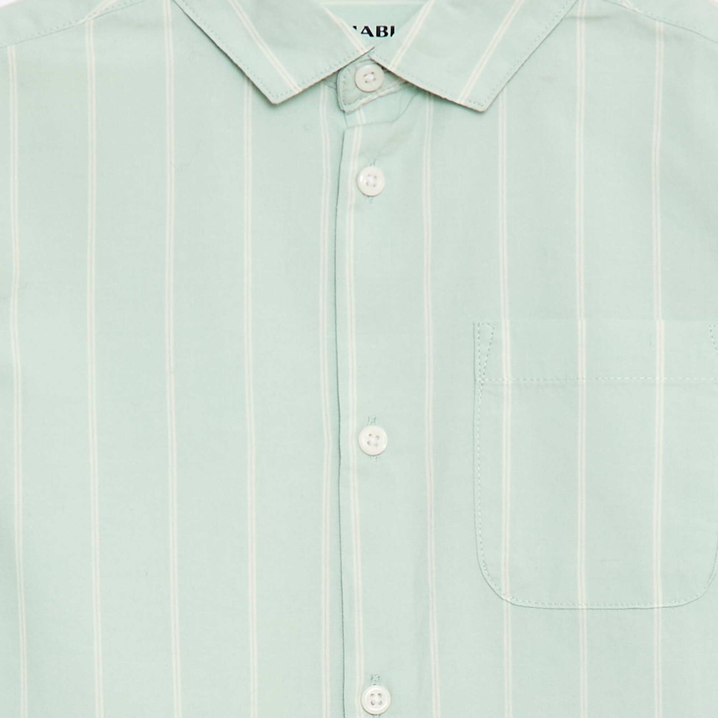 Chemise rayée en coton avec poche poitrine BLEU