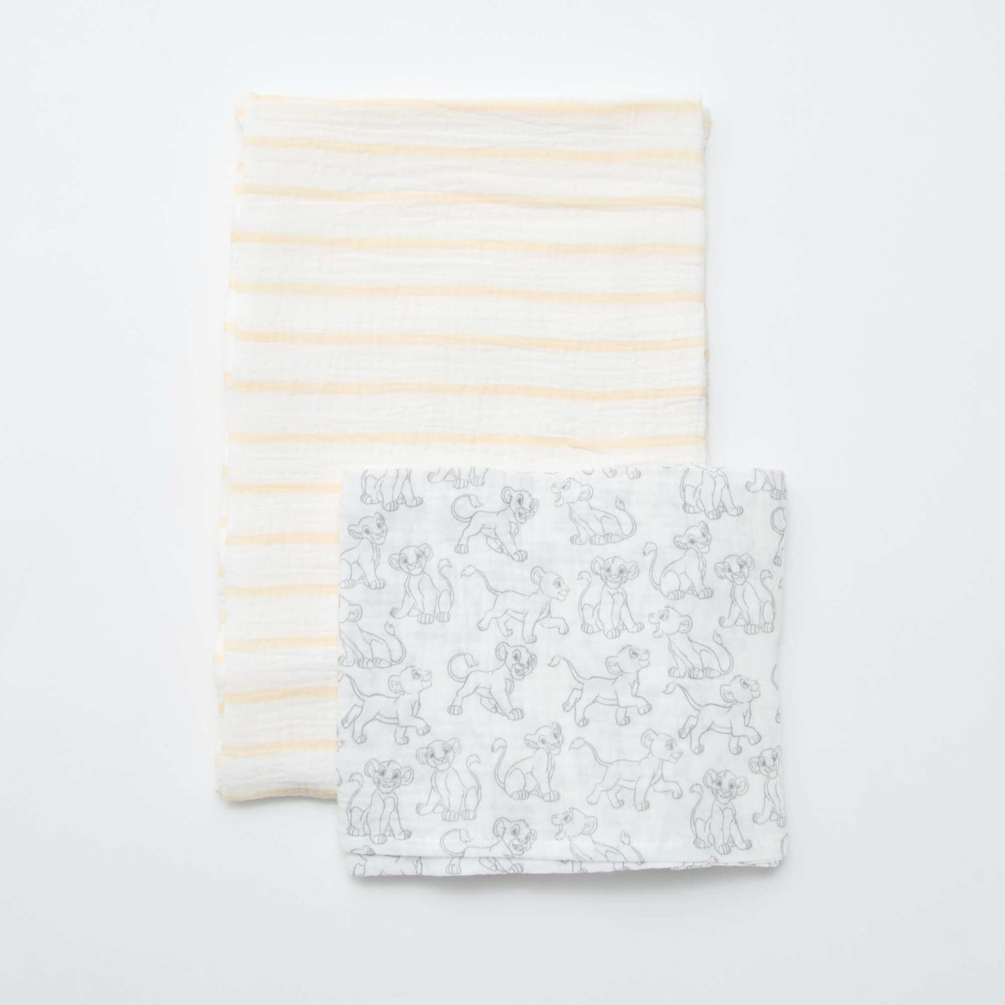 Lot de 2 langes 'Disney' en gaze de coton BLANC