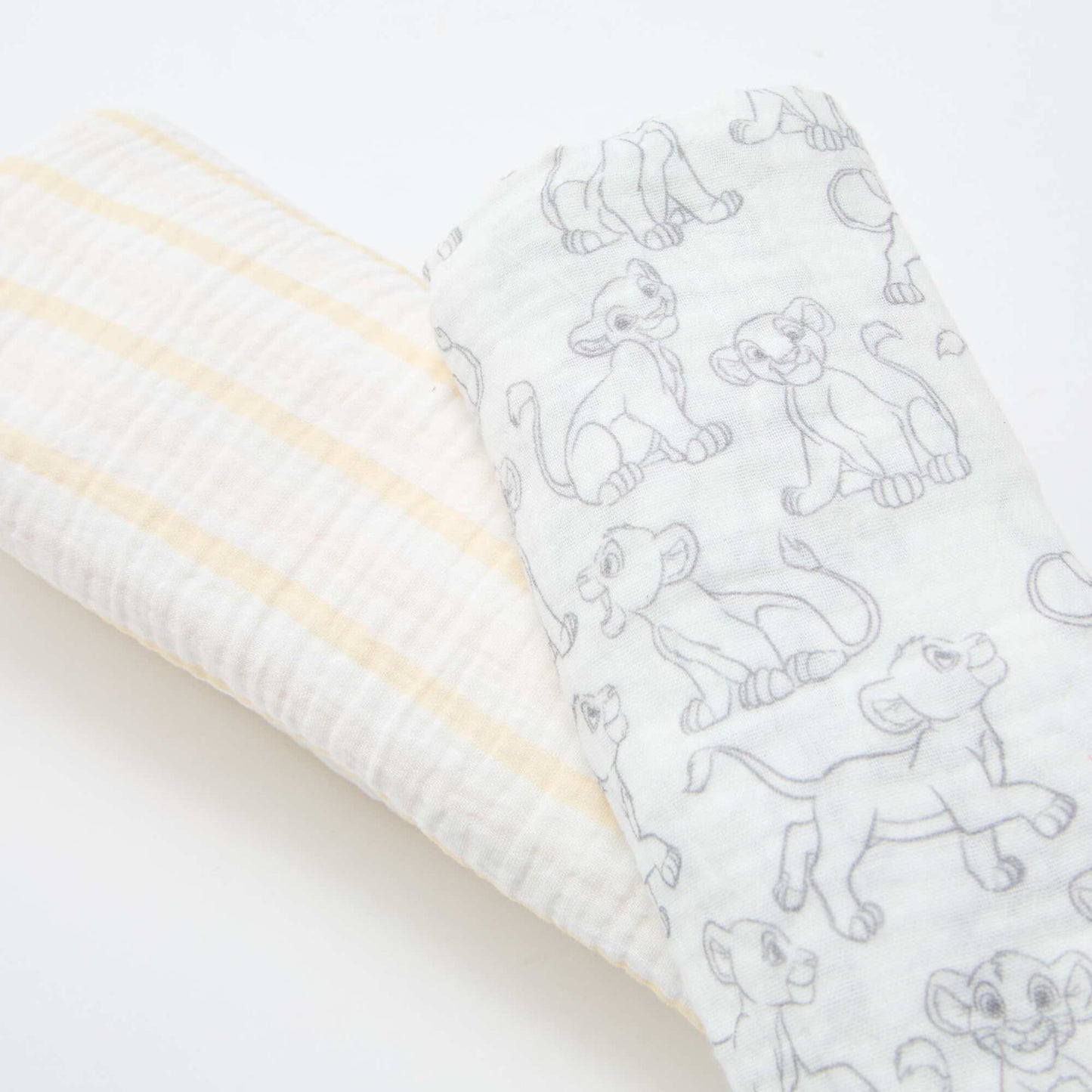 Lot de 2 langes 'Disney' en gaze de coton BLANC