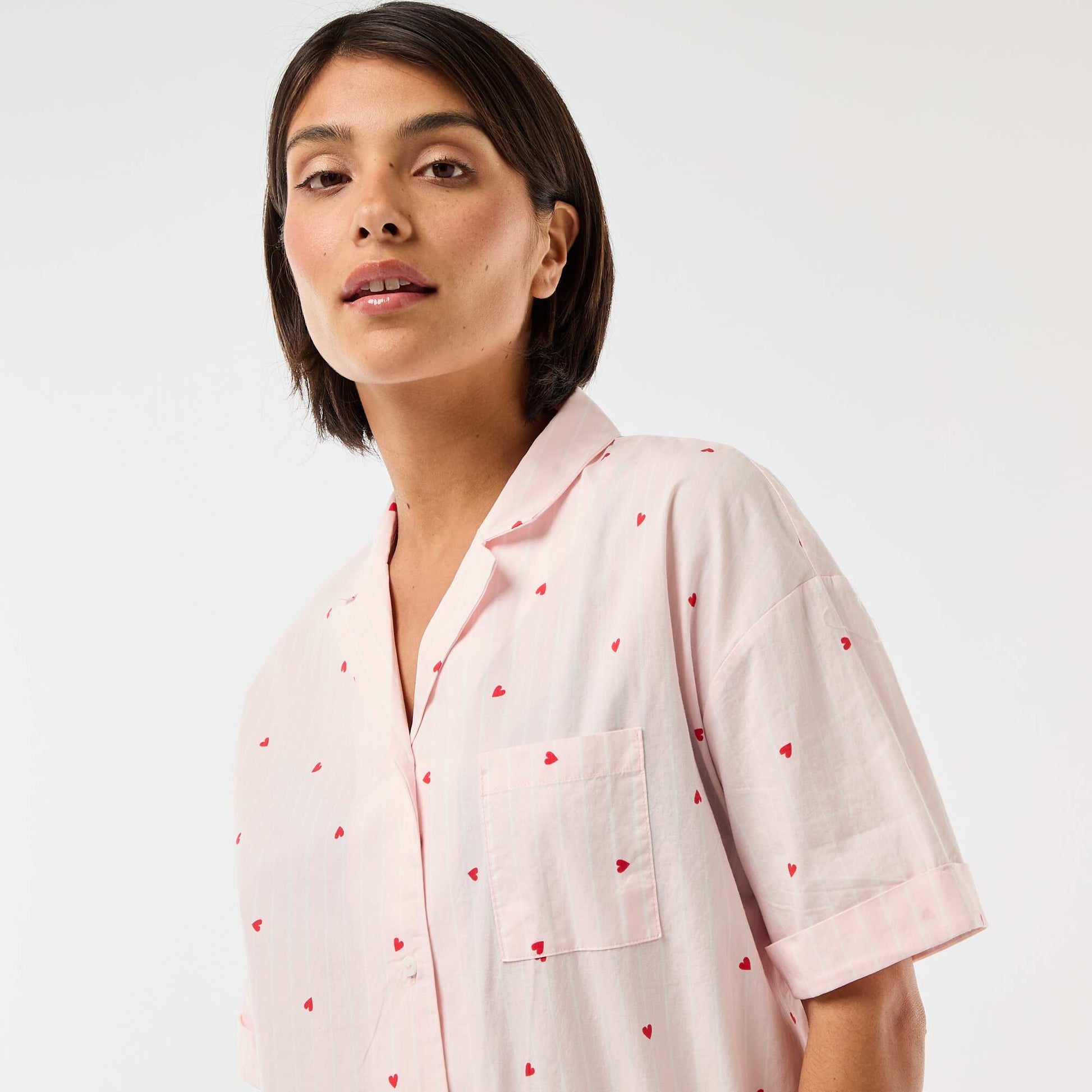 Chemise de nuit maternité boutonnée ROSE
