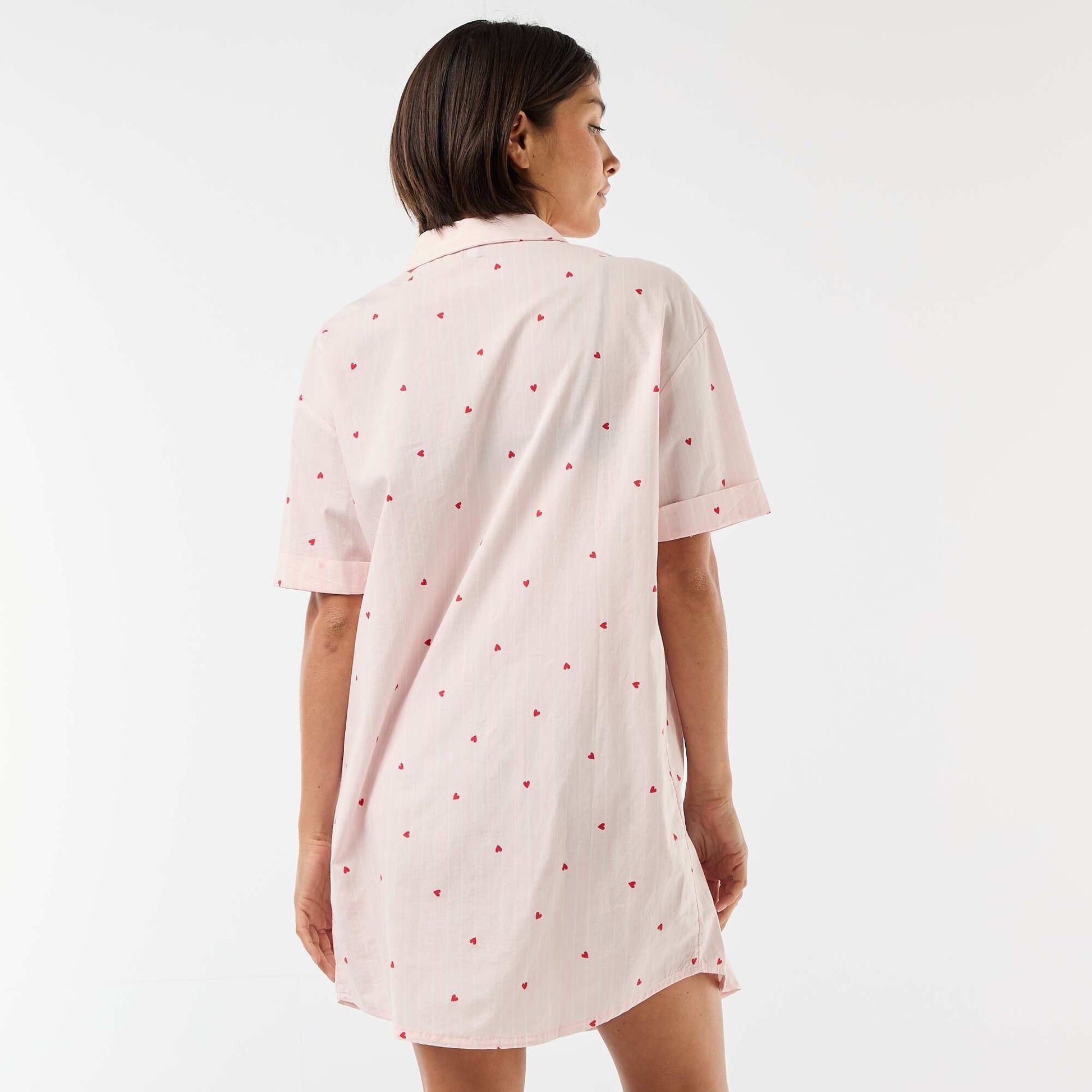 Chemise de nuit maternité boutonnée ROSE