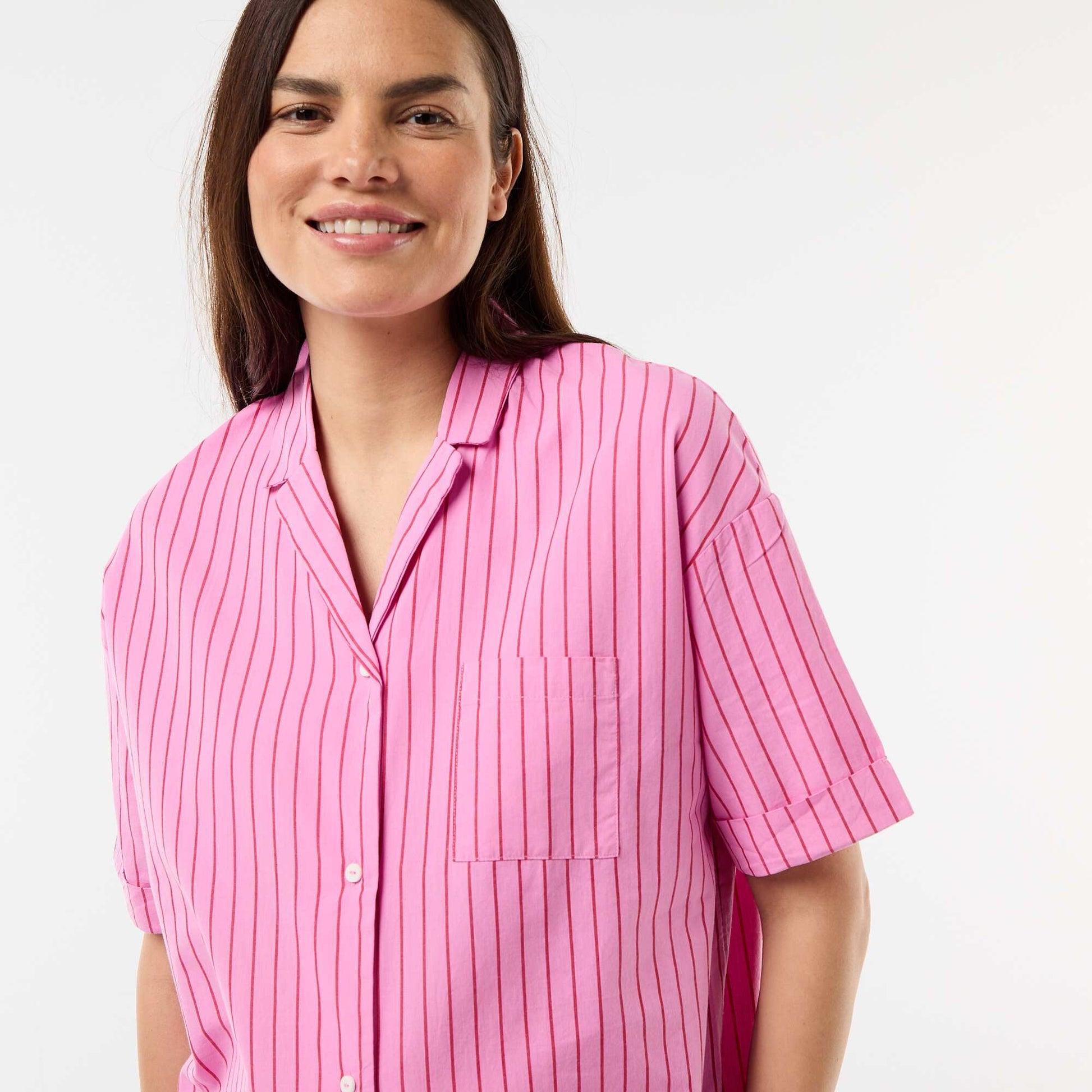 Chemise de nuit maternité boutonnée ROSE