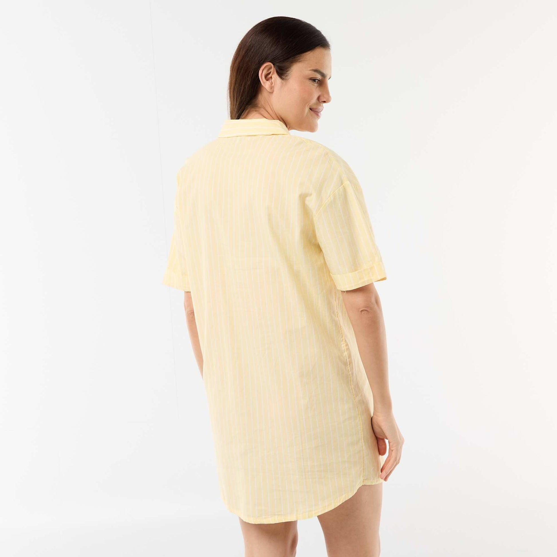 Chemise de nuit maternité boutonnée JAUNE