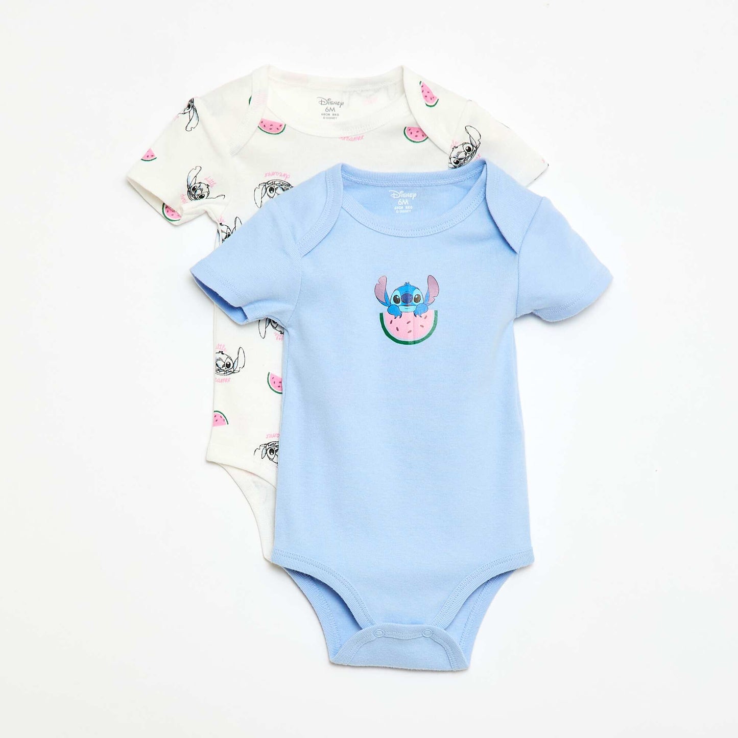 Lot de 2 bodies manches courtes 'Disney' 'Stitch' BLEU