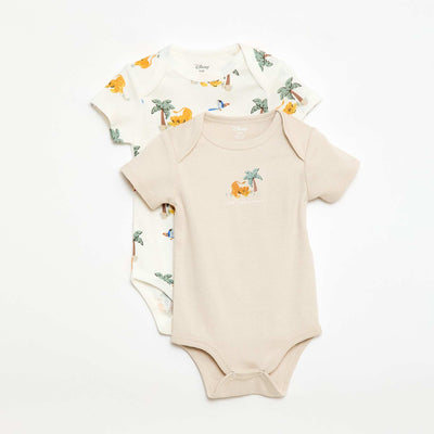 Lot de 2 bodies manches courtes 'Disney' 'Simba' BEIGE