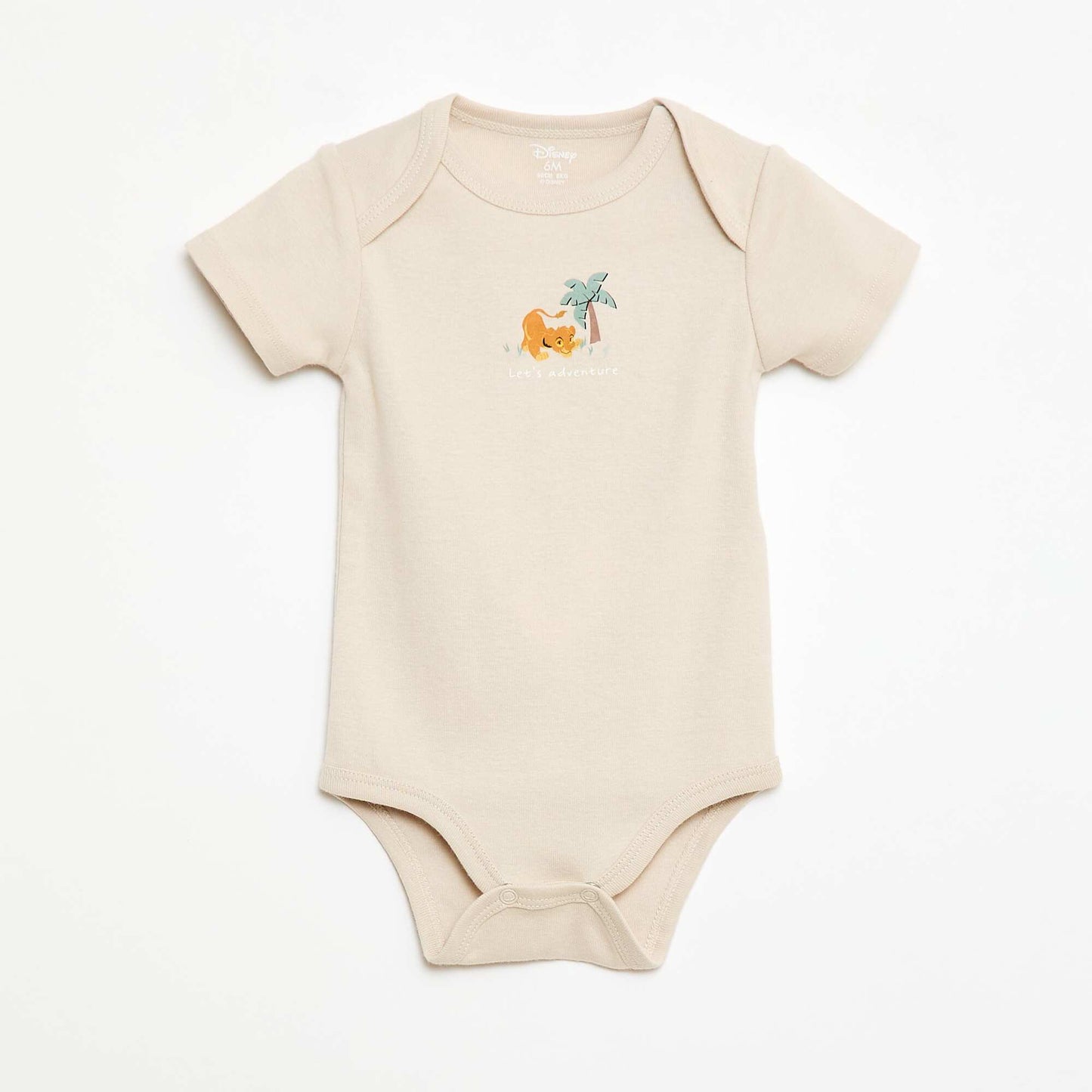 Lot de 2 bodies manches courtes 'Disney' 'Simba' BEIGE
