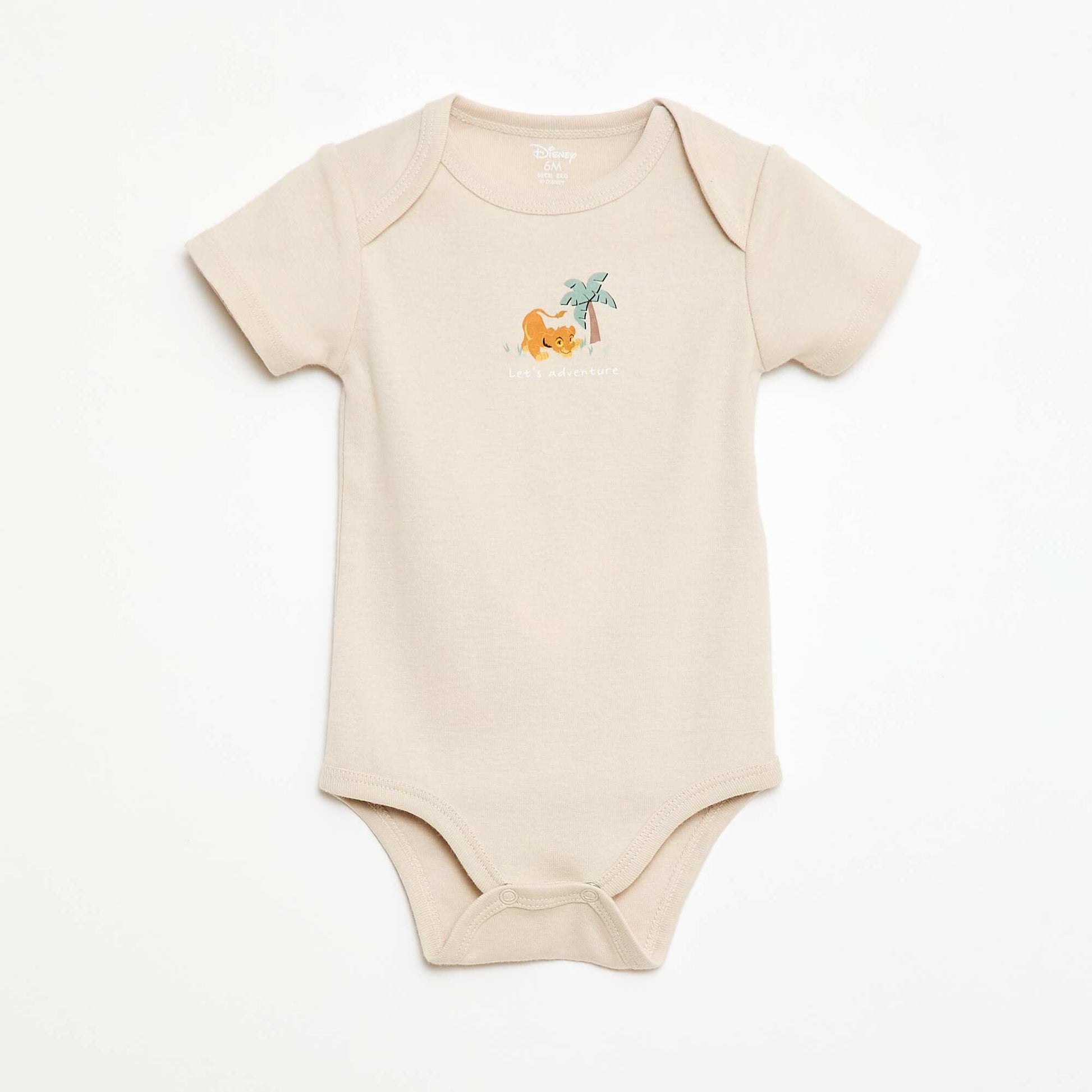 Lot de 2 bodies manches courtes 'Disney' 'Simba' BEIGE