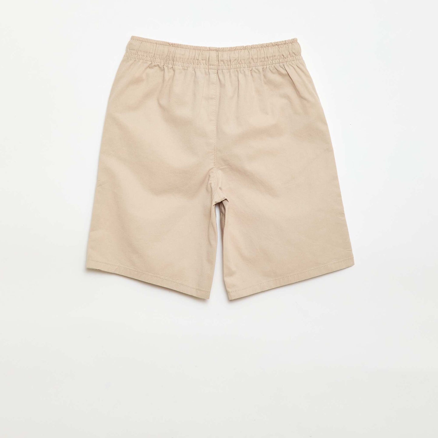 Bermuda chino uni avec liens de serrage BEIGE