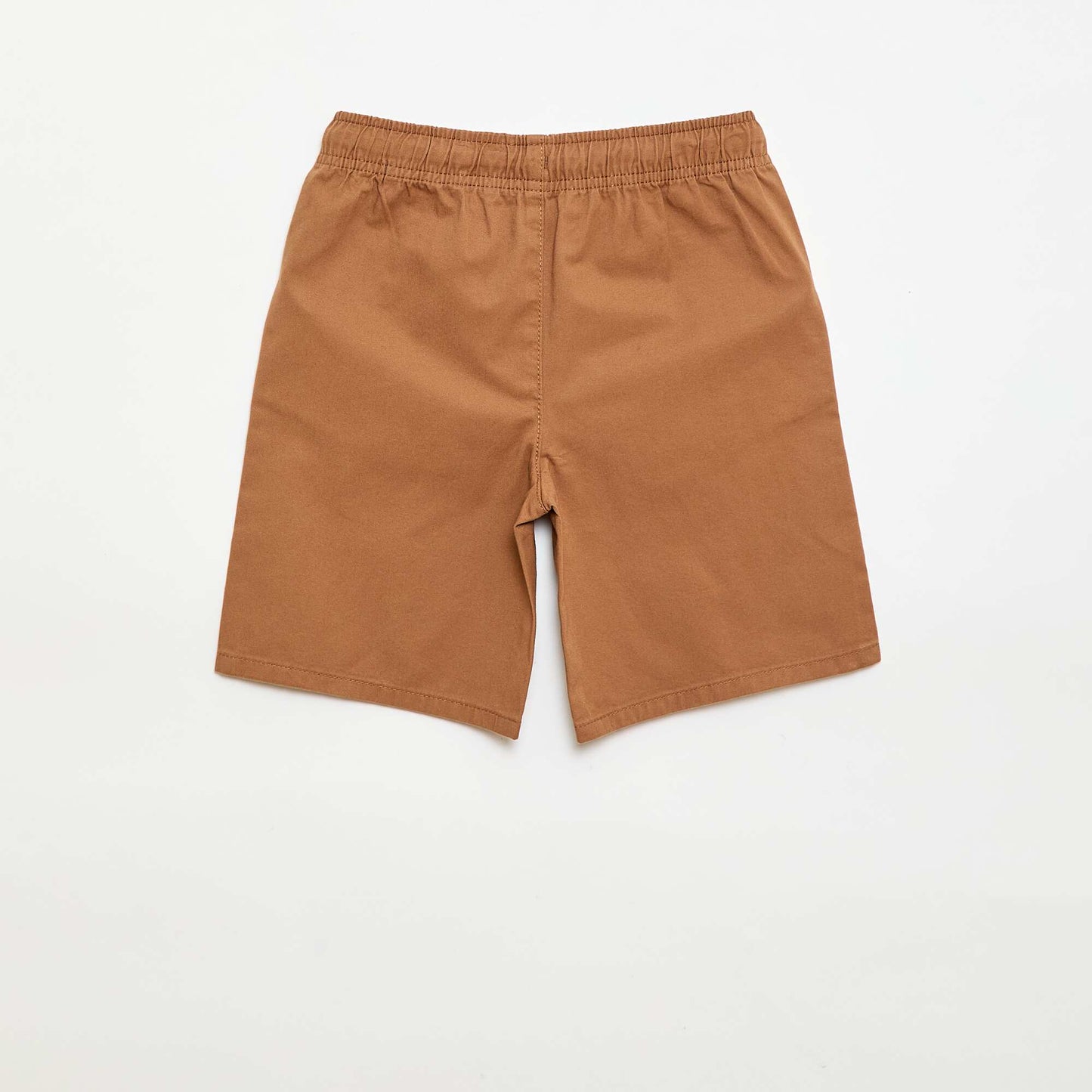 Bermuda chino uni avec liens de serrage BEIGE