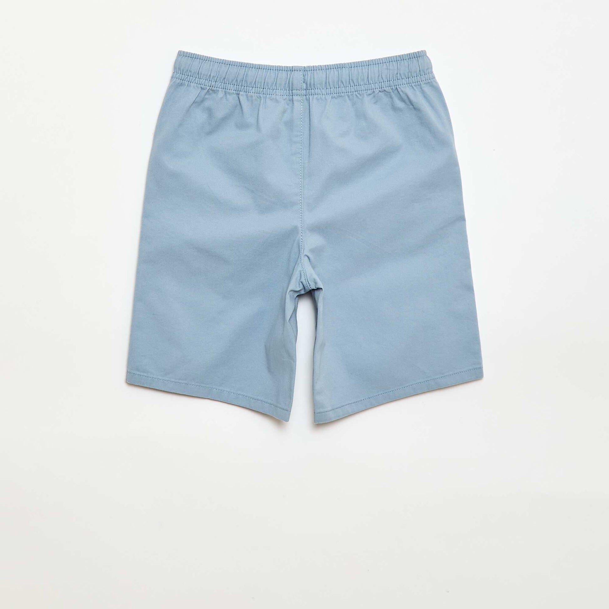 Bermuda chino uni avec liens de serrage BLEU