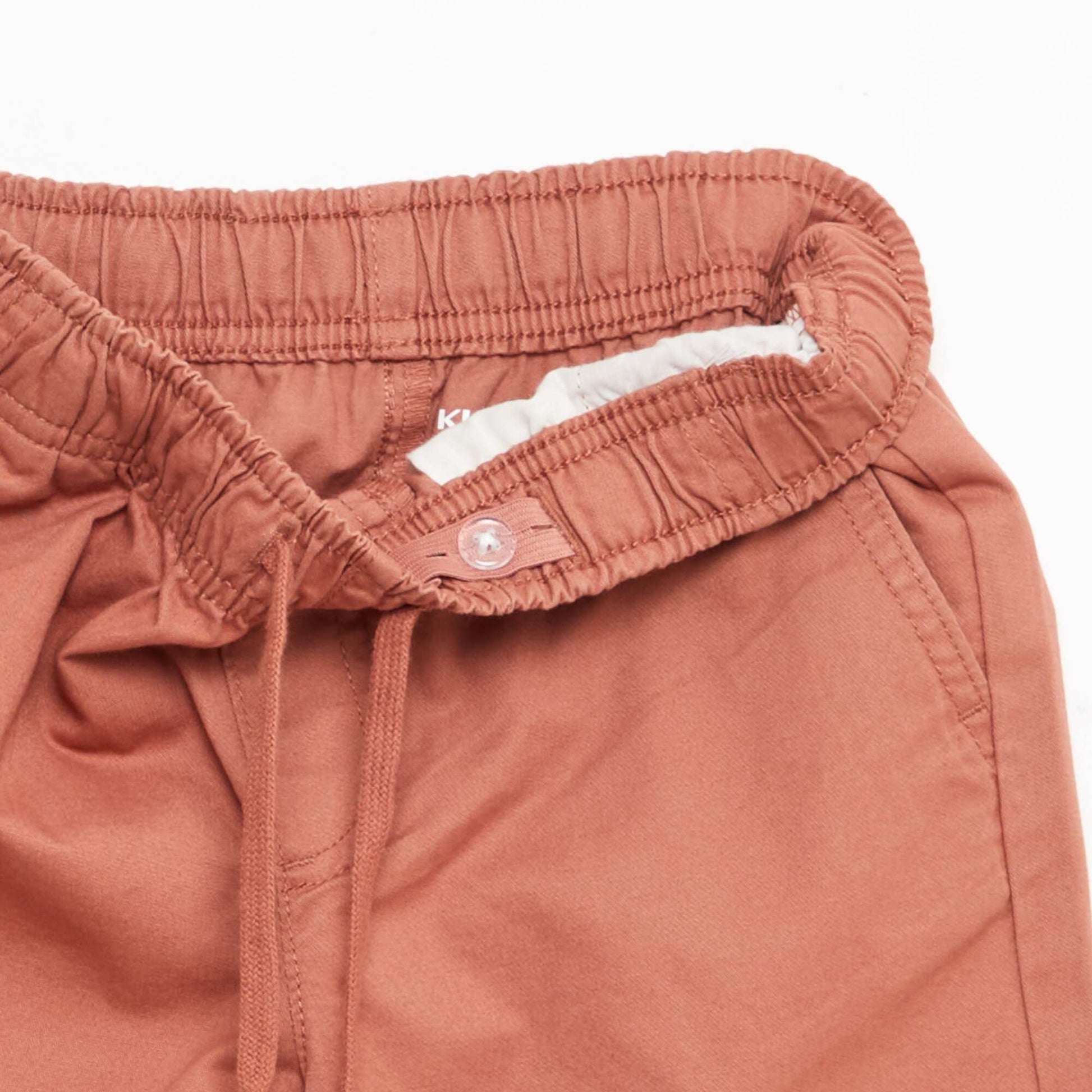 Bermuda chino uni avec liens de serrage ROSE