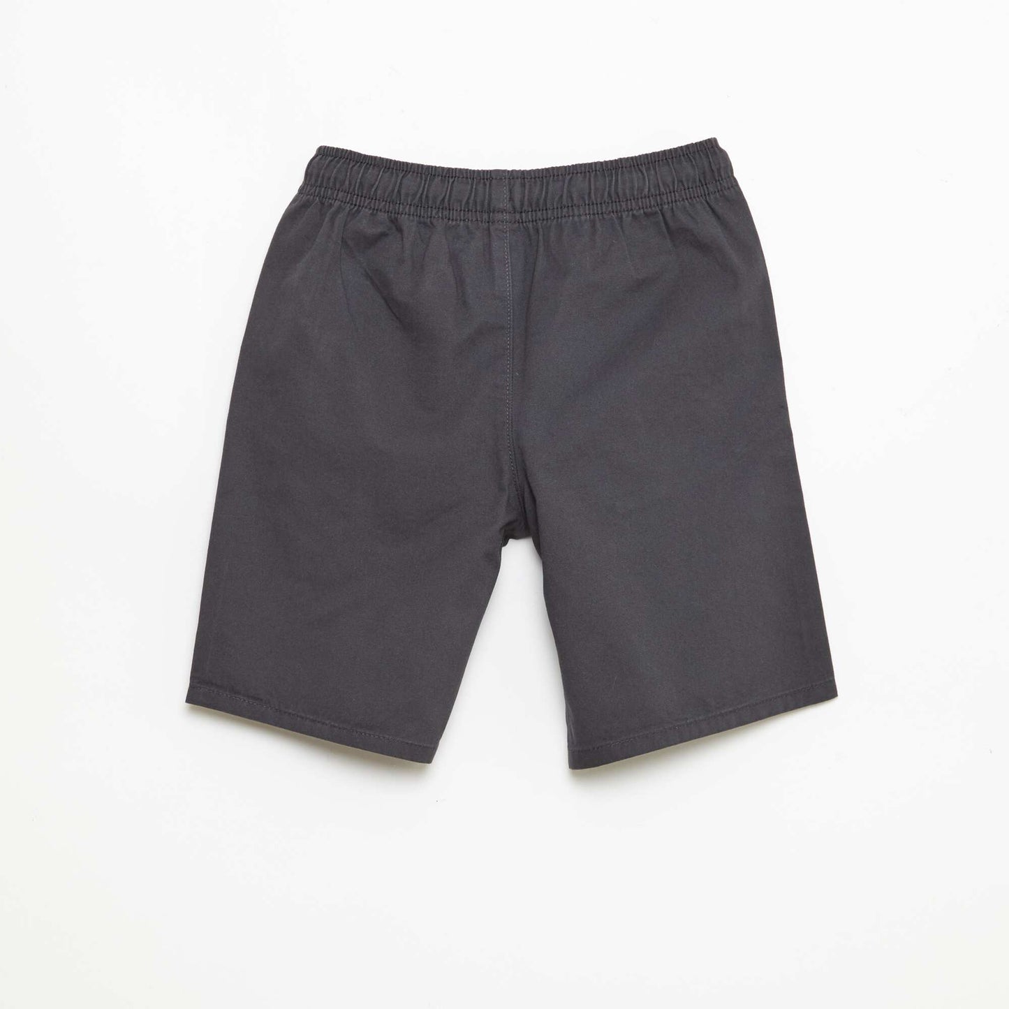 Bermuda chino uni avec liens de serrage NOIR