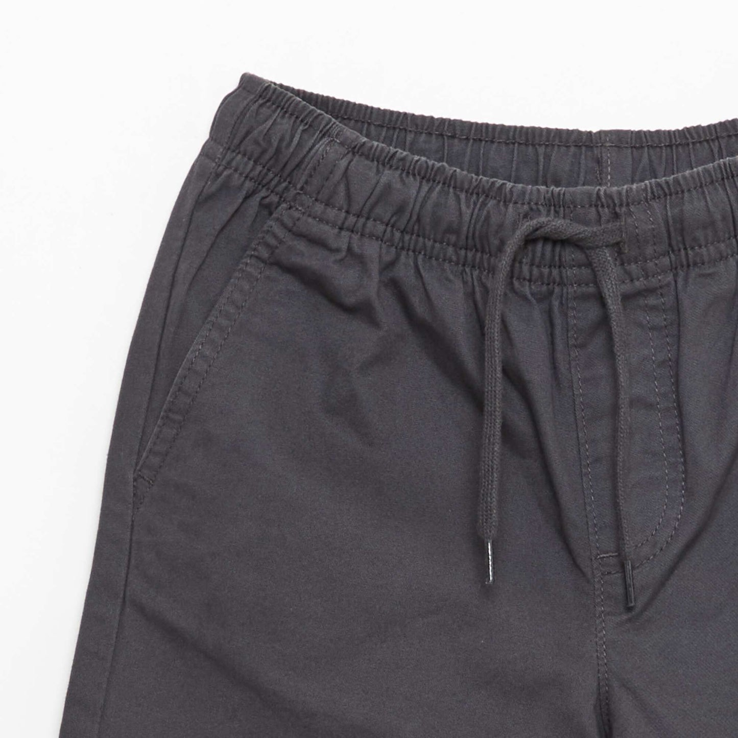 Bermuda chino uni avec liens de serrage NOIR