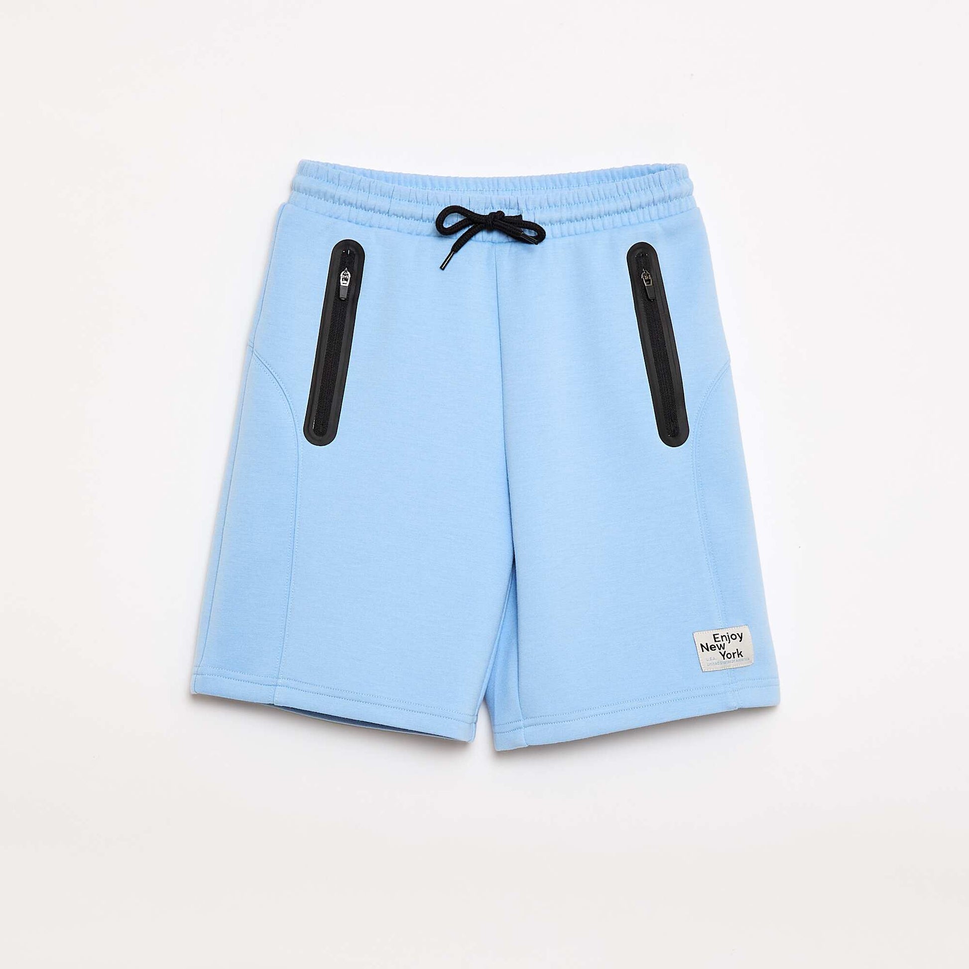 Bermuda en molleton avec poches zippées BEIGE