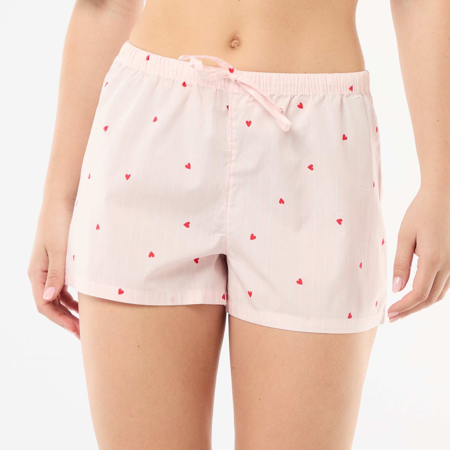 Lot de 2 shorts popeline avec cordon en coton ROSE