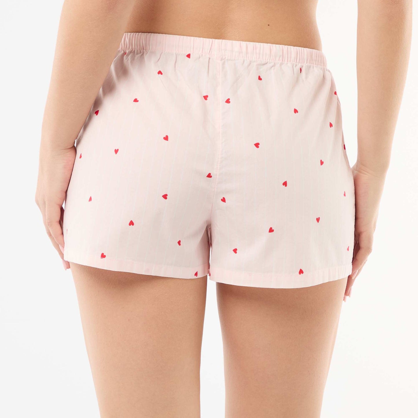 Lot de 2 shorts popeline avec cordon en coton ROSE