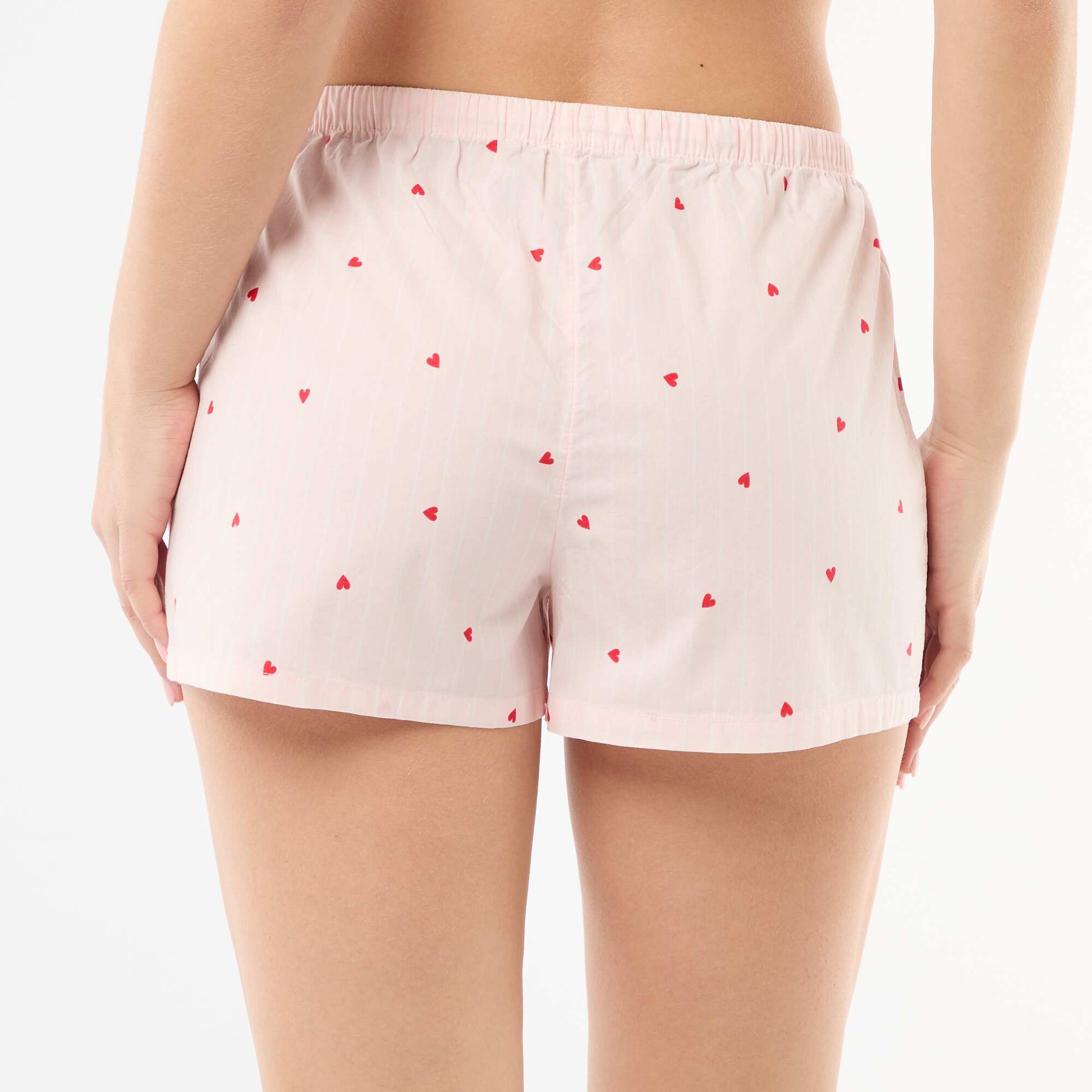 Lot de 2 shorts popeline avec cordon en coton ROSE