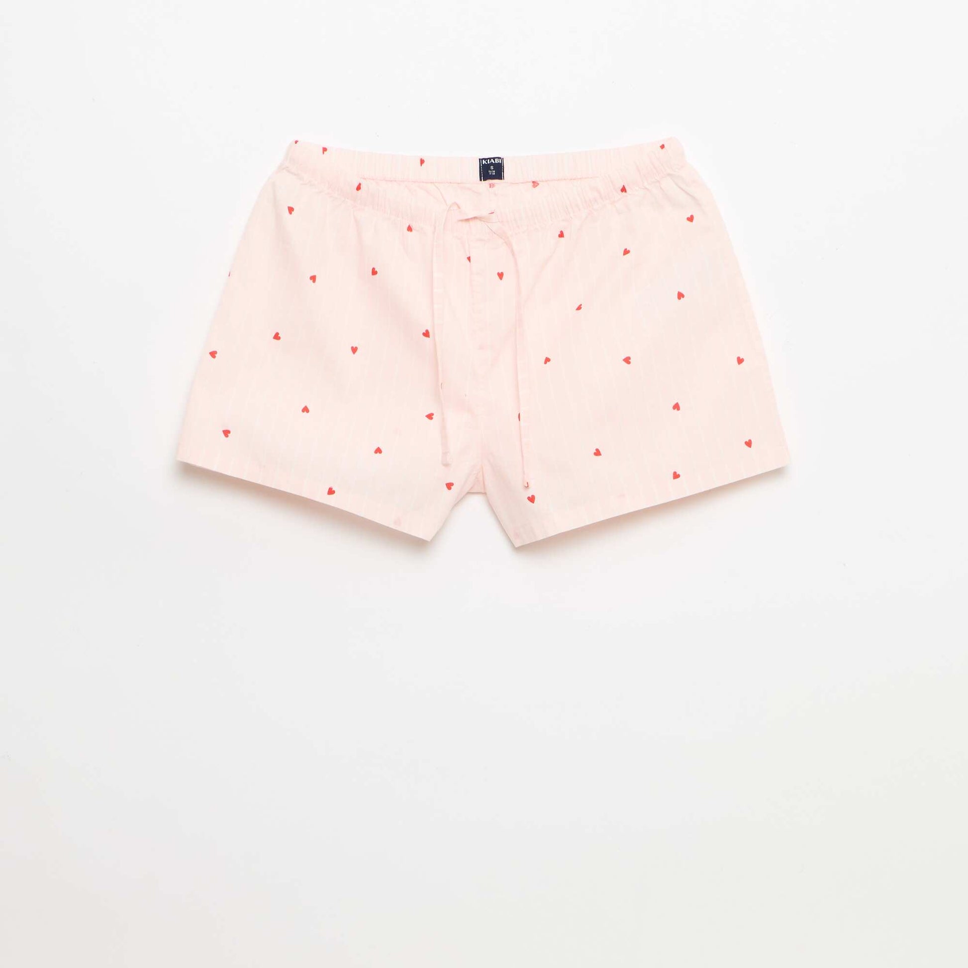 Lot de 2 shorts popeline avec cordon en coton ROSE