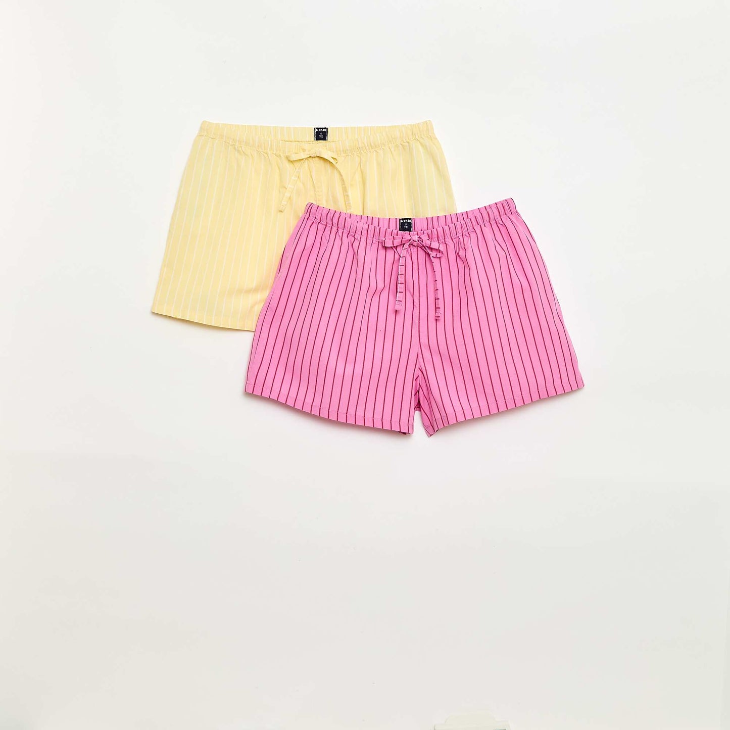 Lot de 2 shorts popeline avec cordon en coton ROSE
