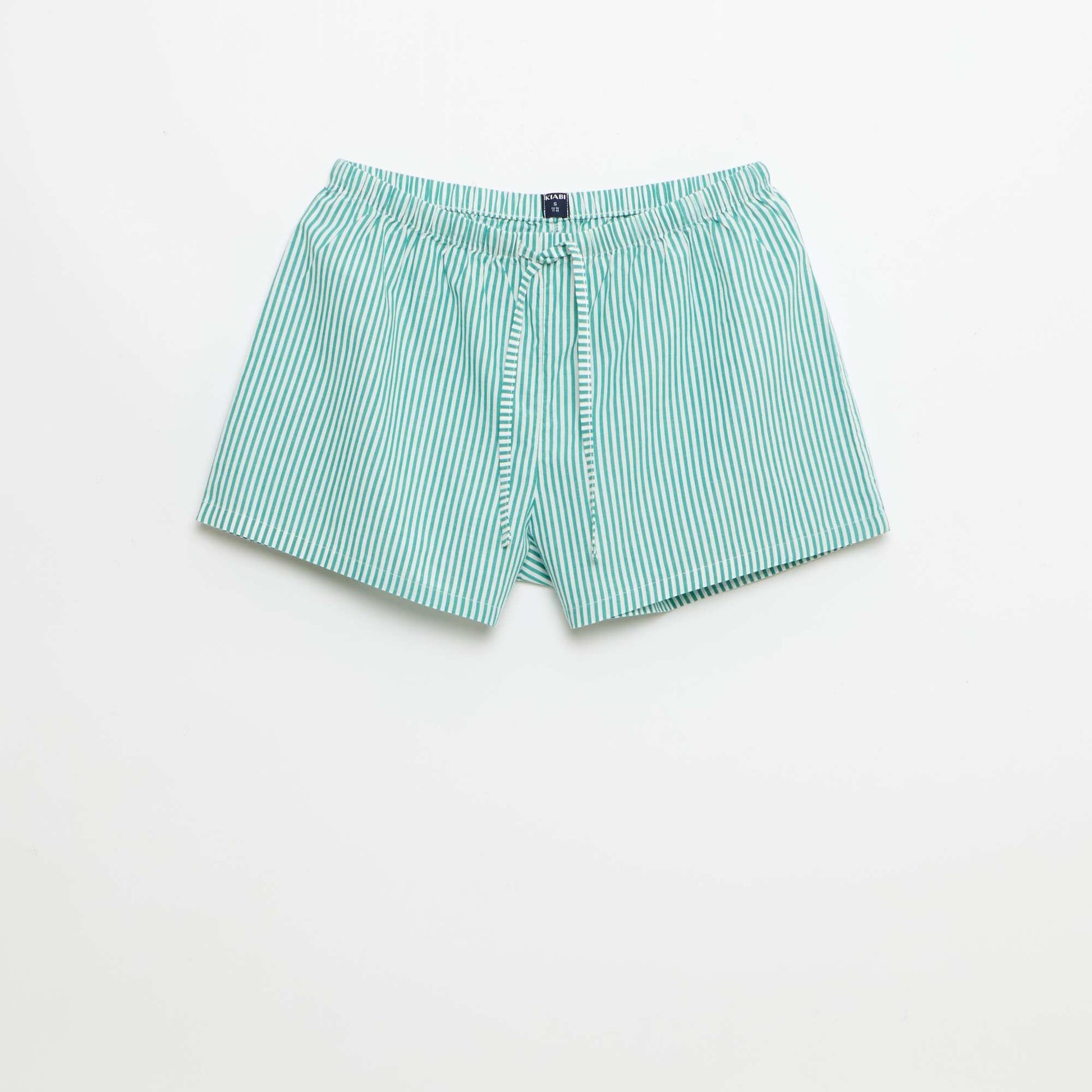 Lot de 2 shorts popeline avec cordon en coton VERT