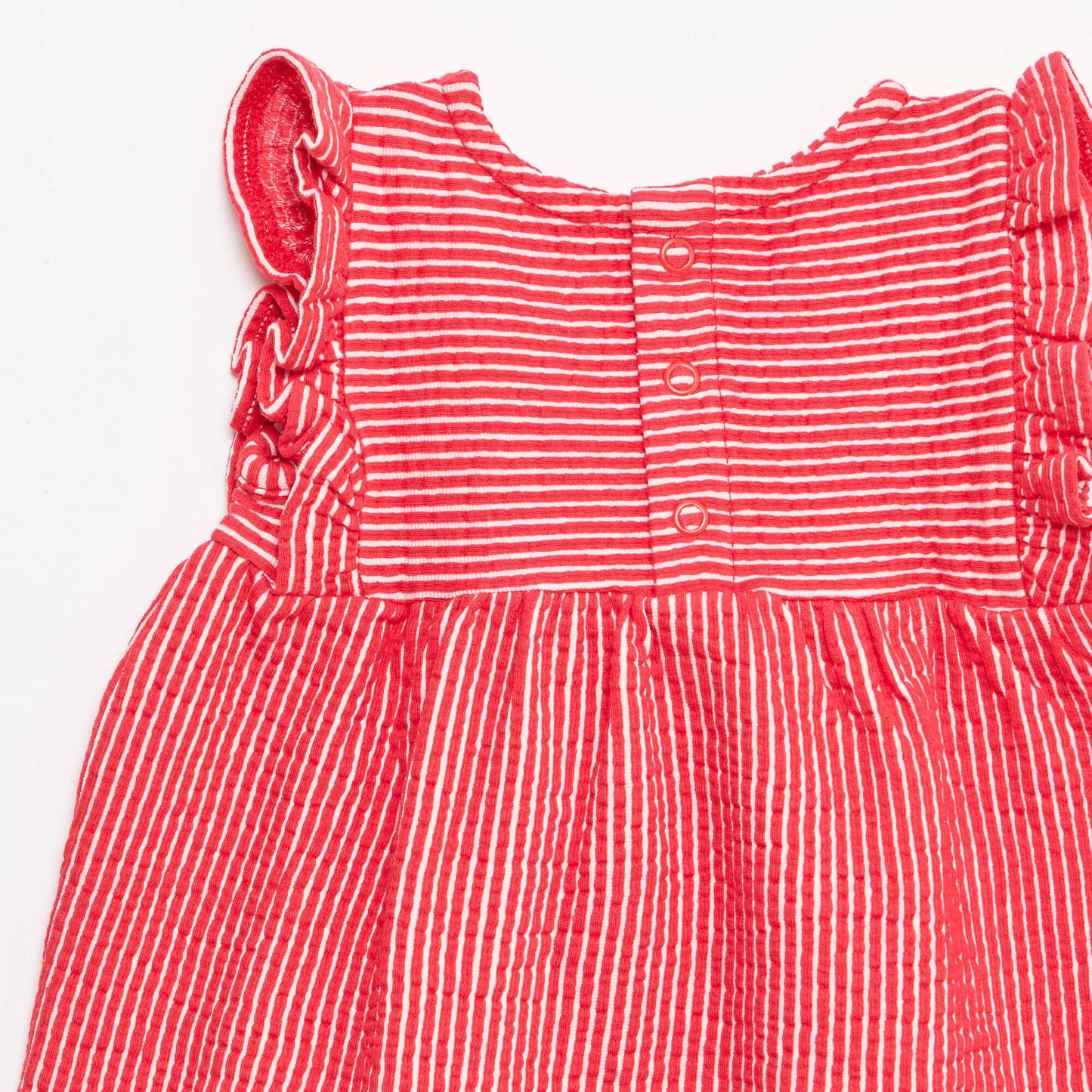 Robe à manches courtes en maille côtelée ROUGE