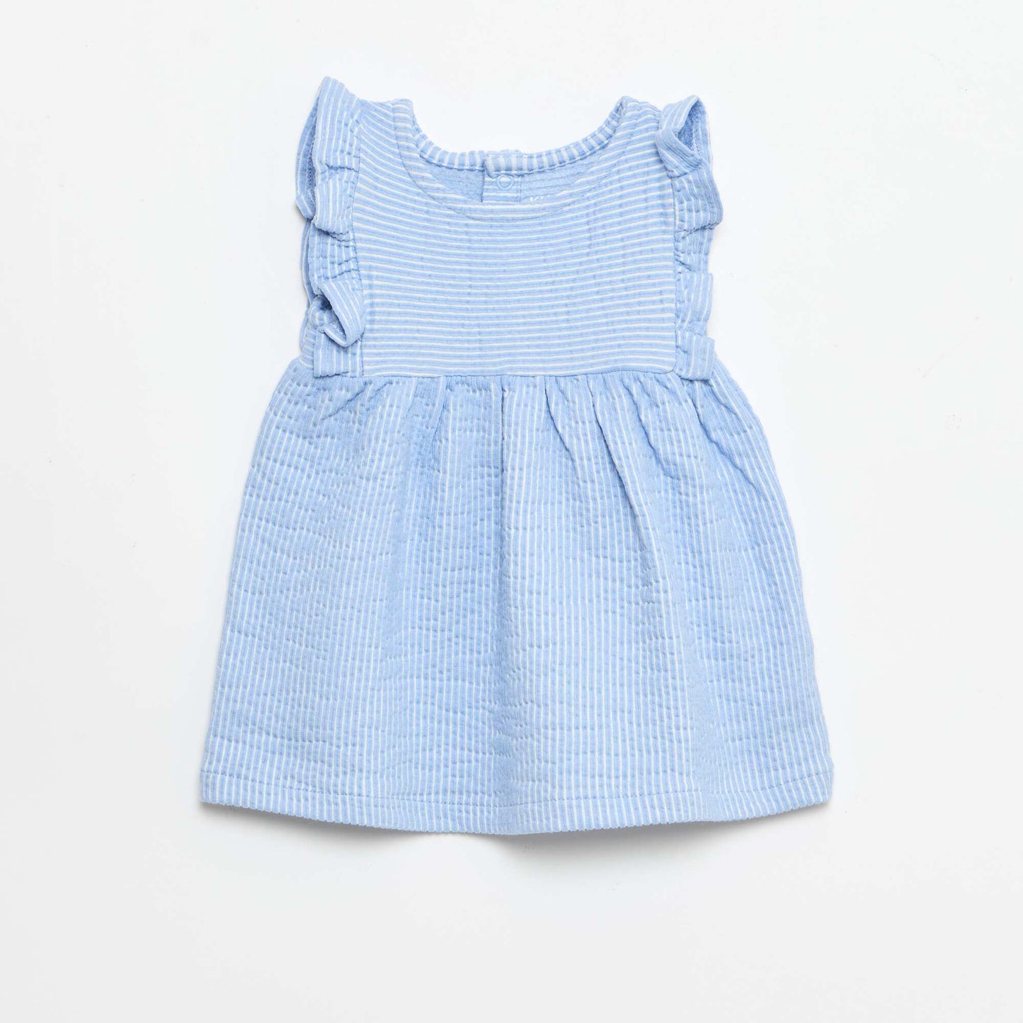 Robe à manches courtes en maille côtelée BLEU