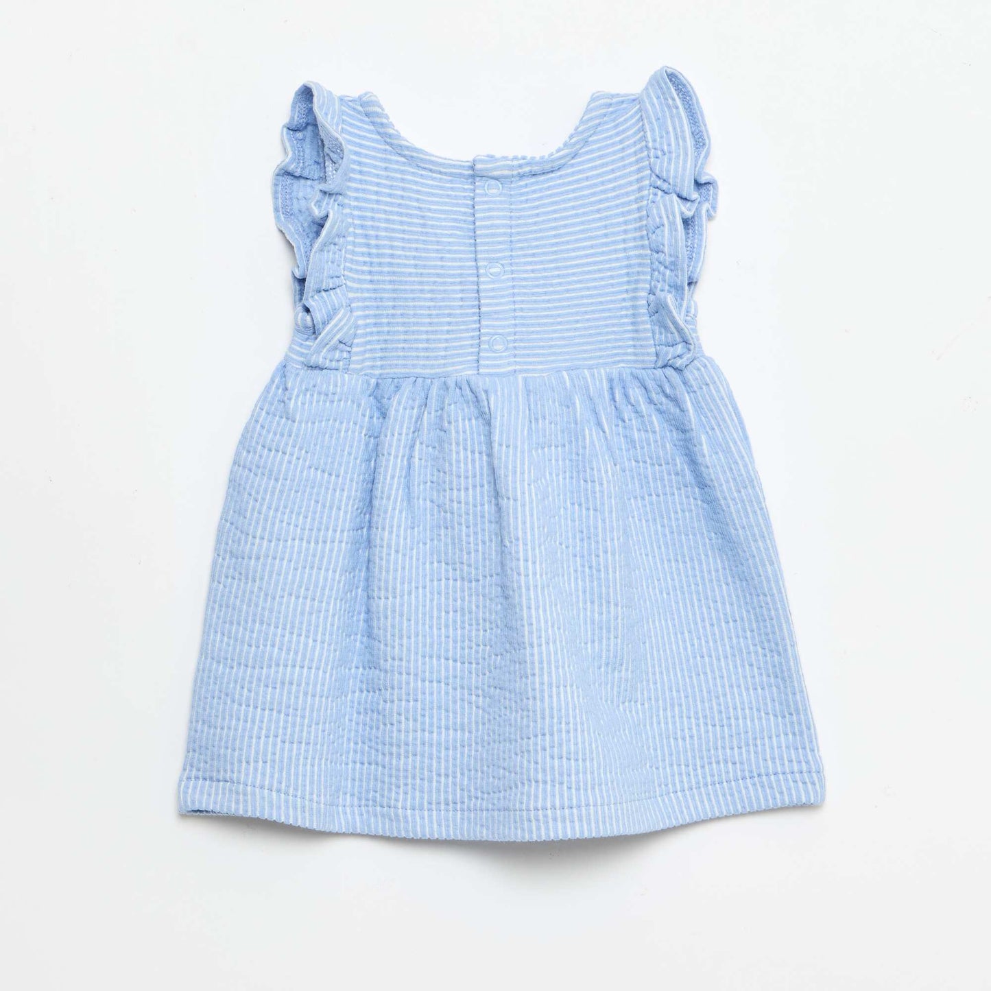 Robe à manches courtes en maille côtelée BLEU