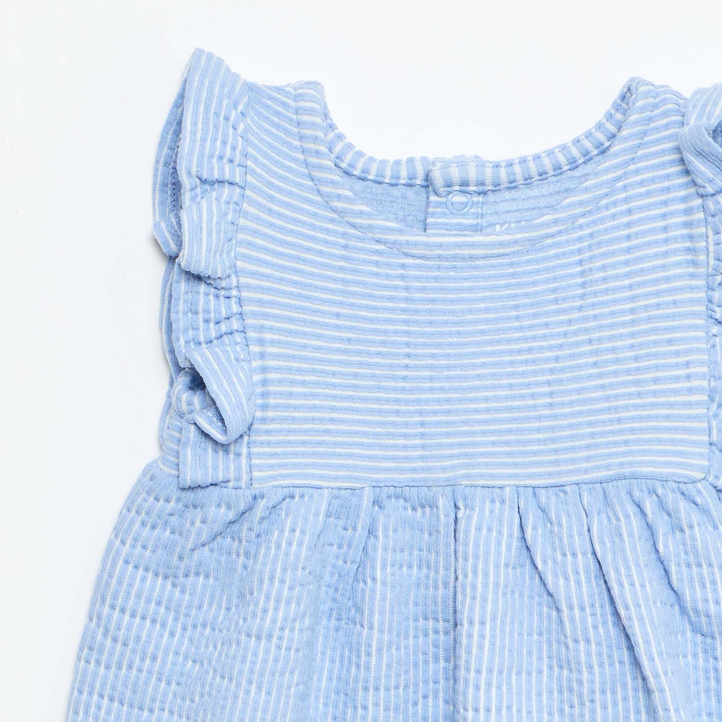 Robe à manches courtes en maille côtelée BLEU