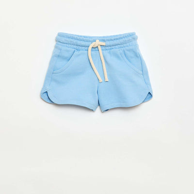 Short en molleton léger uni BLEU