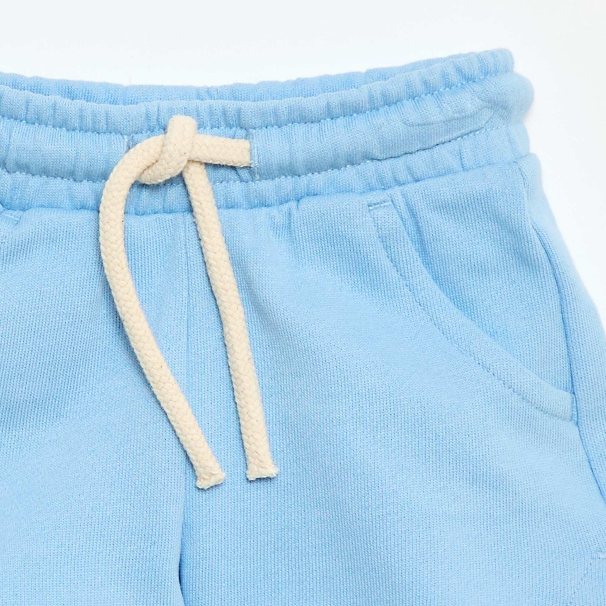 Short en molleton léger uni BLEU