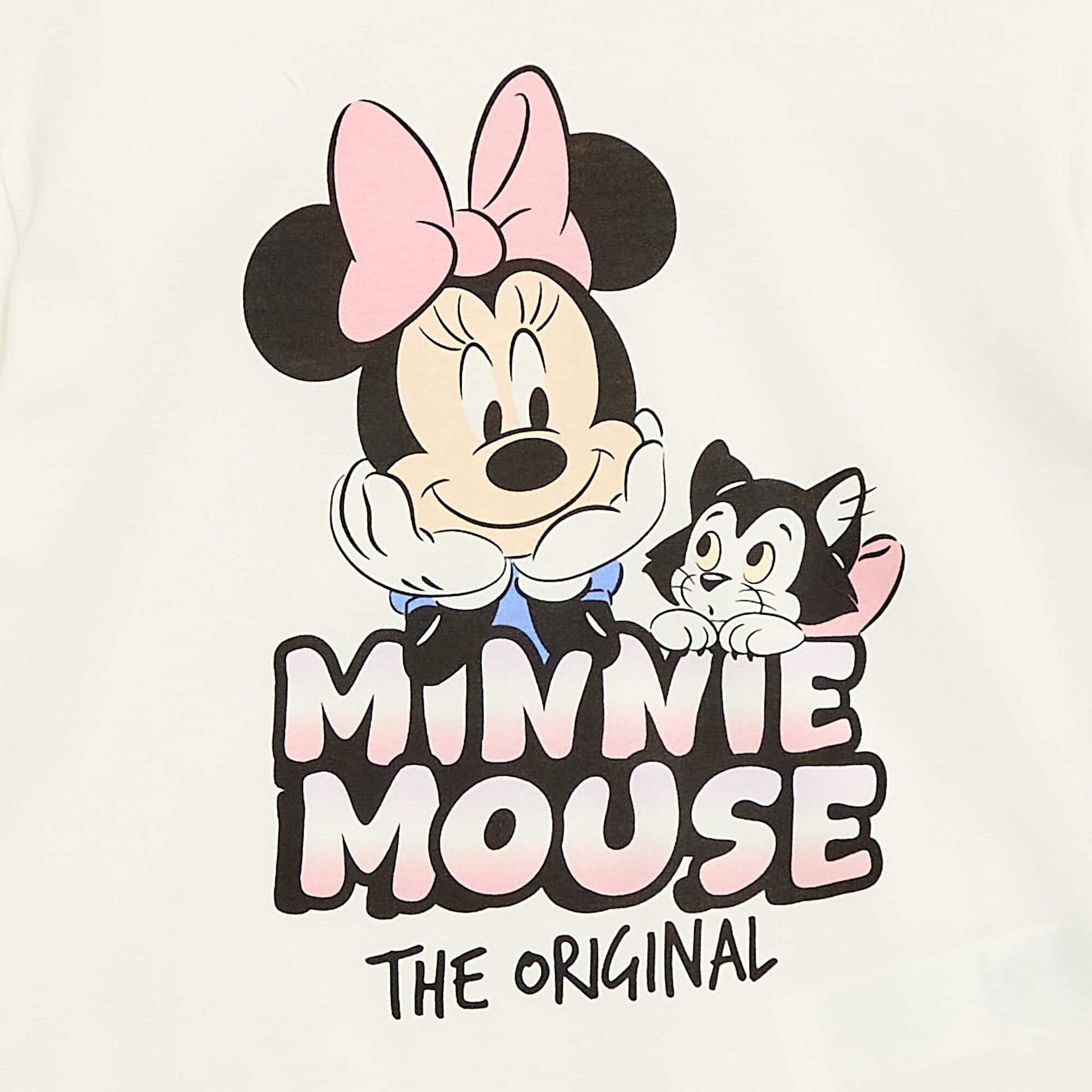 T-shirt uni 'Disney' 'Minnie' en coton BLANC