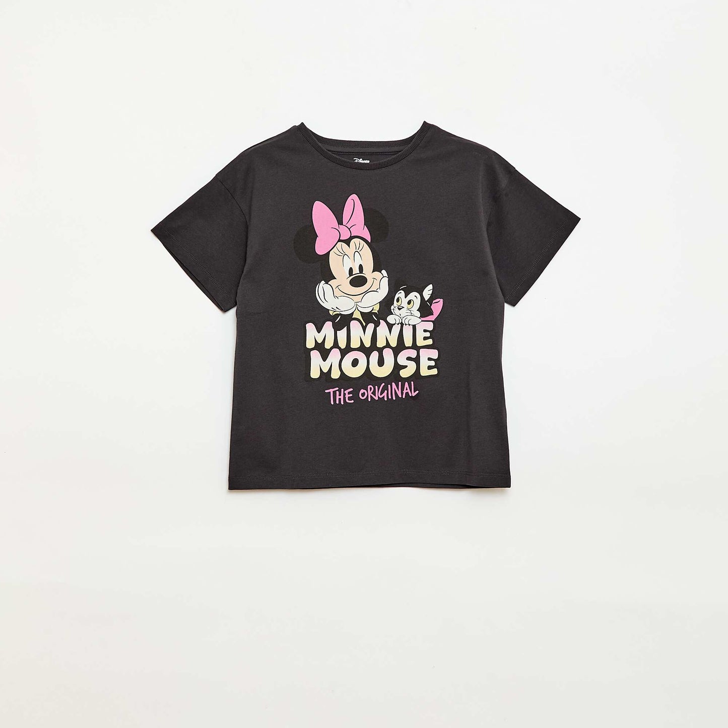 T-shirt uni 'Disney' 'Minnie' en coton NOIR