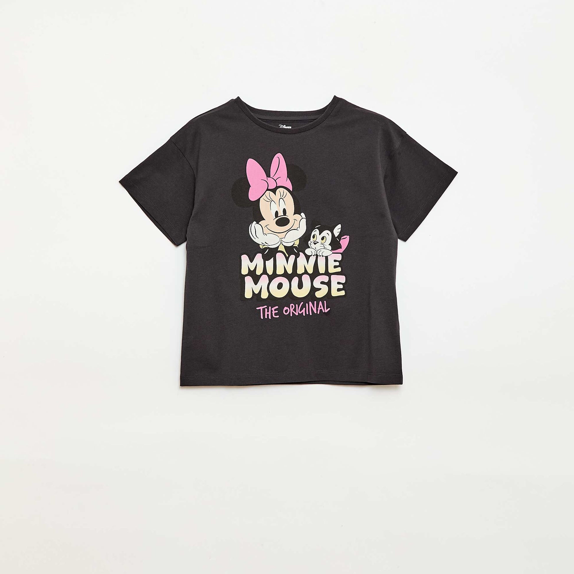 T-shirt uni 'Disney' 'Minnie' en coton NOIR