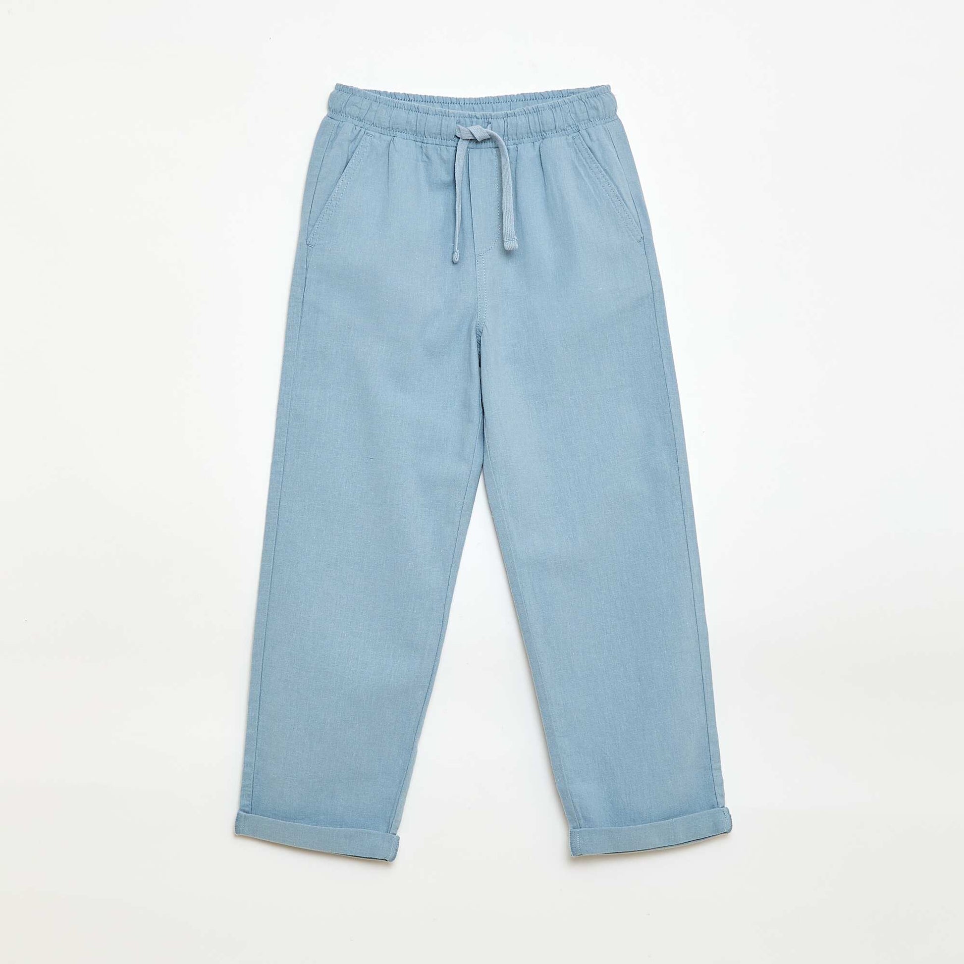 Jogpant en lin mélangé BLEU