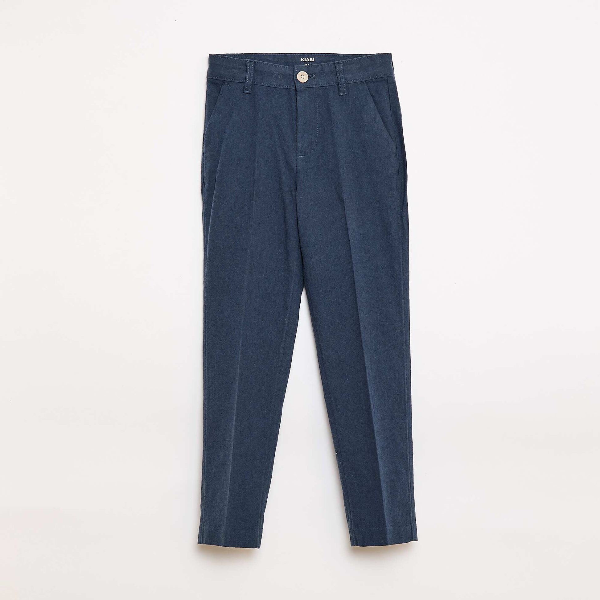 Pantalon de costume en lin mélangé BLEU
