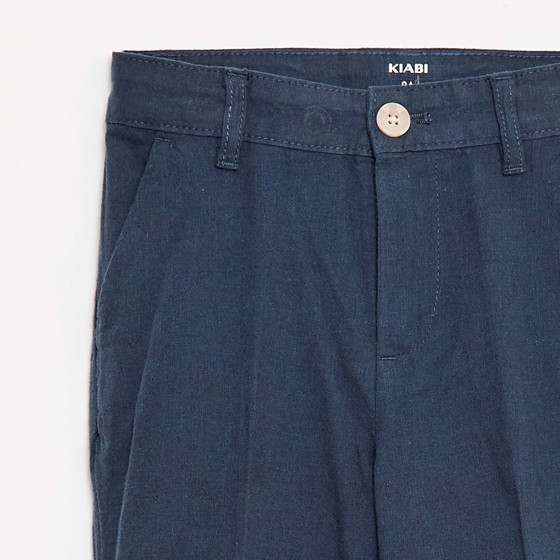 Pantalon de costume en lin mélangé BLEU