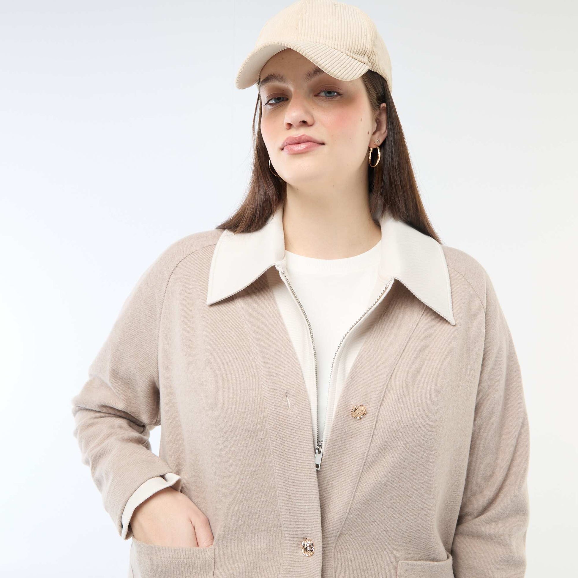 Gilet en maille doudou MARRON