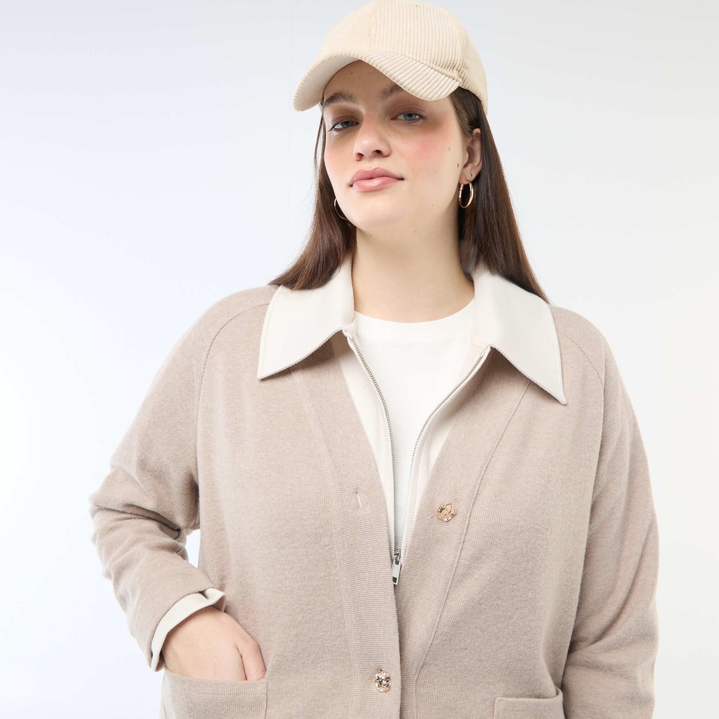 Gilet en maille doudou MARRON