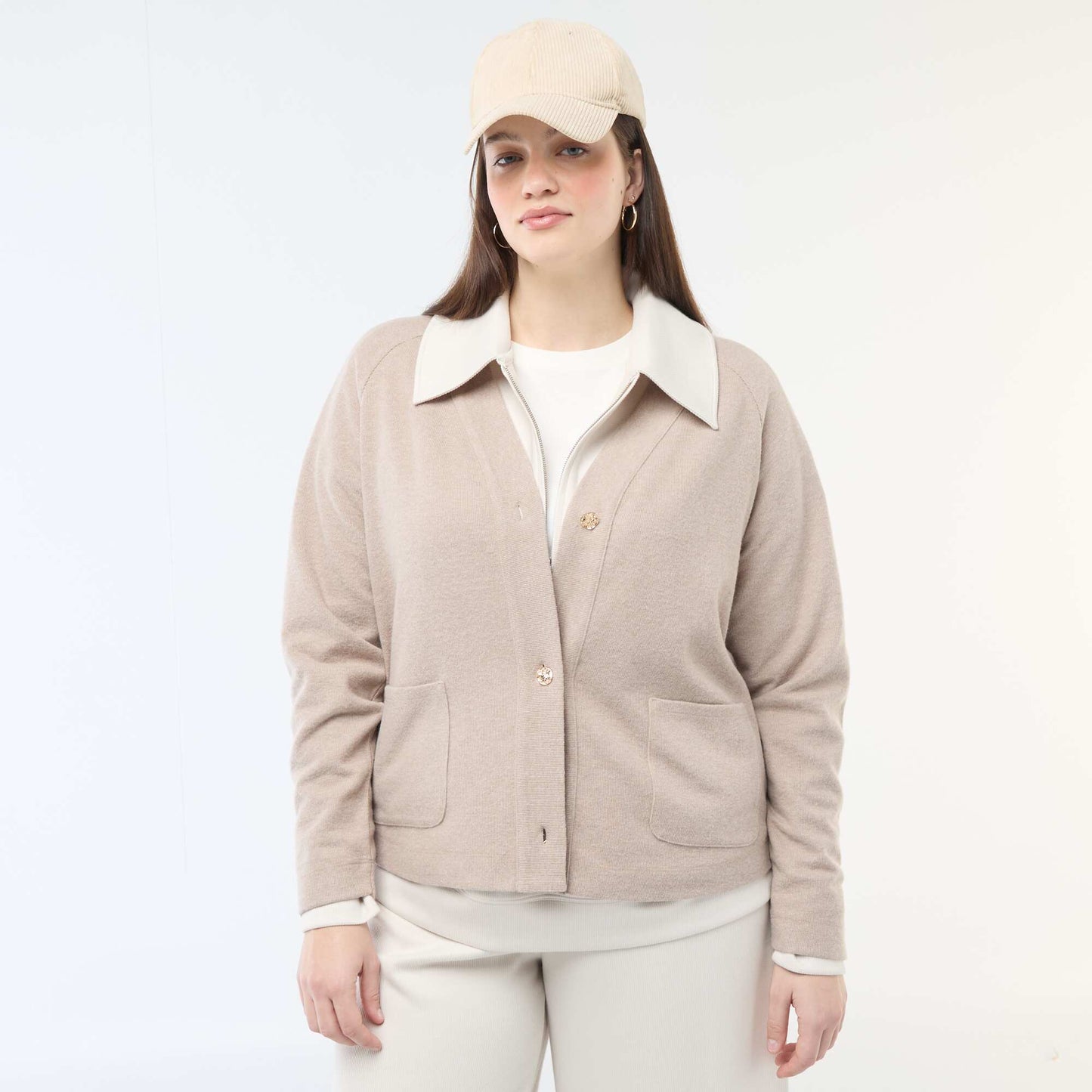 Gilet en maille doudou MARRON