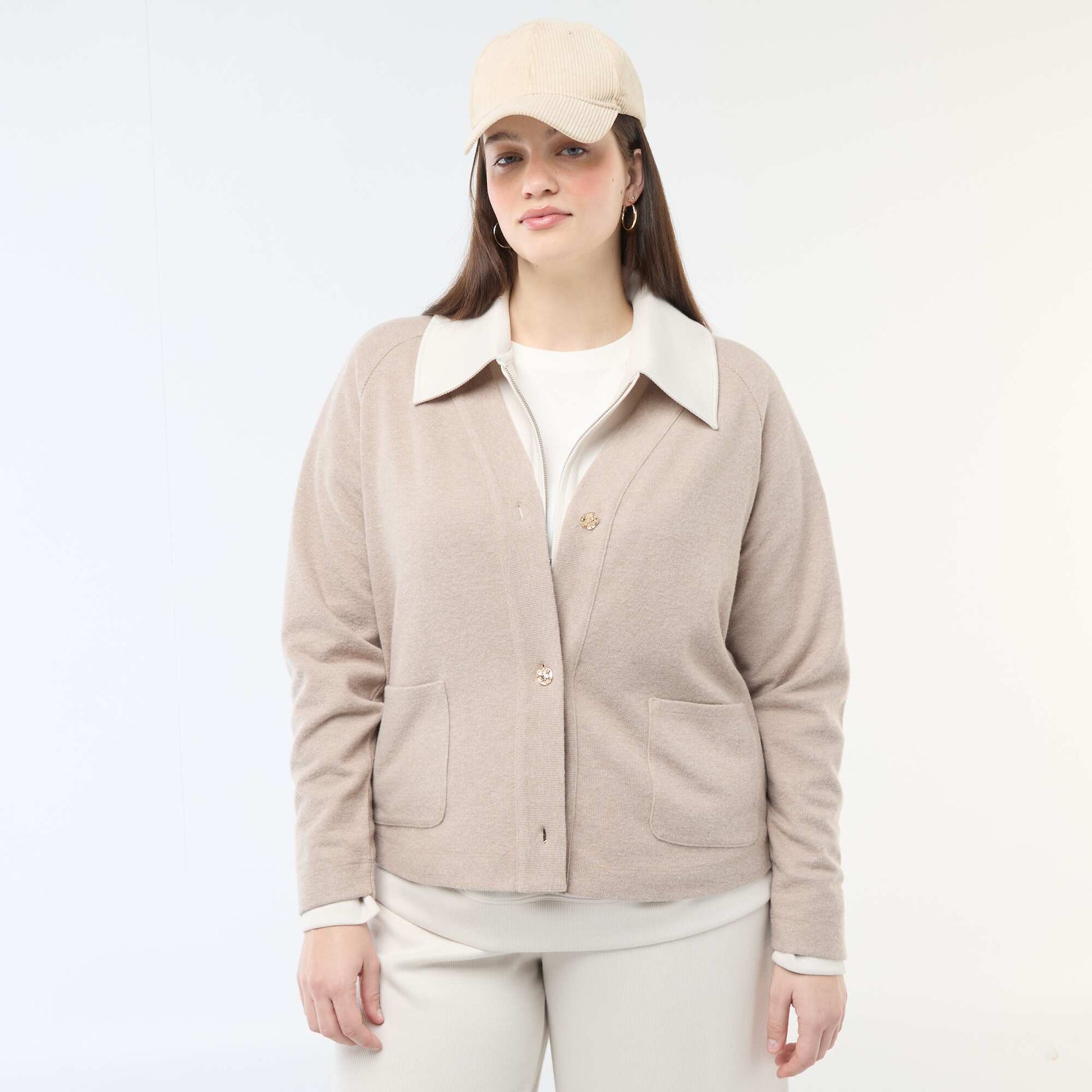 Gilet en maille doudou MARRON