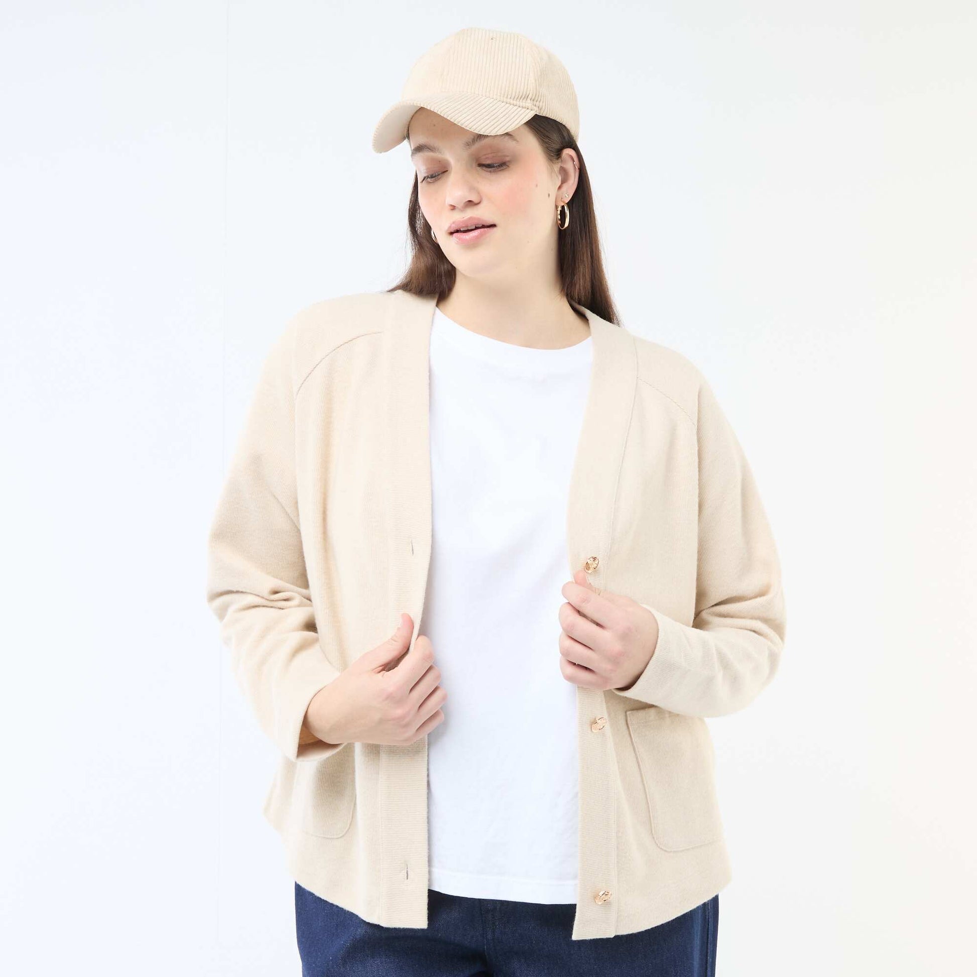 Gilet en maille doudou BEIGE
