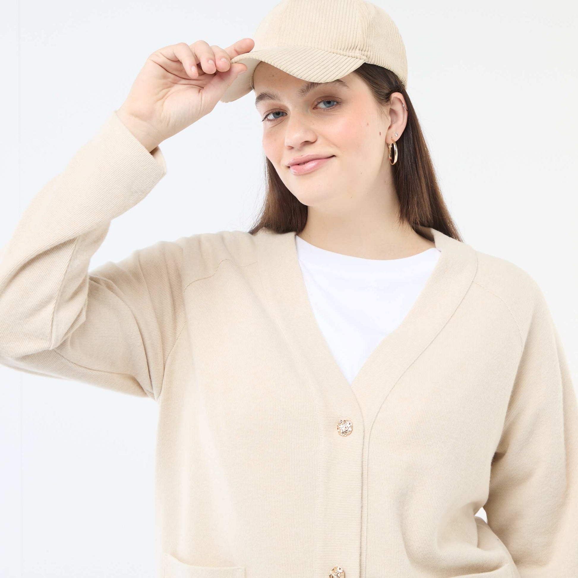 Gilet en maille doudou BEIGE