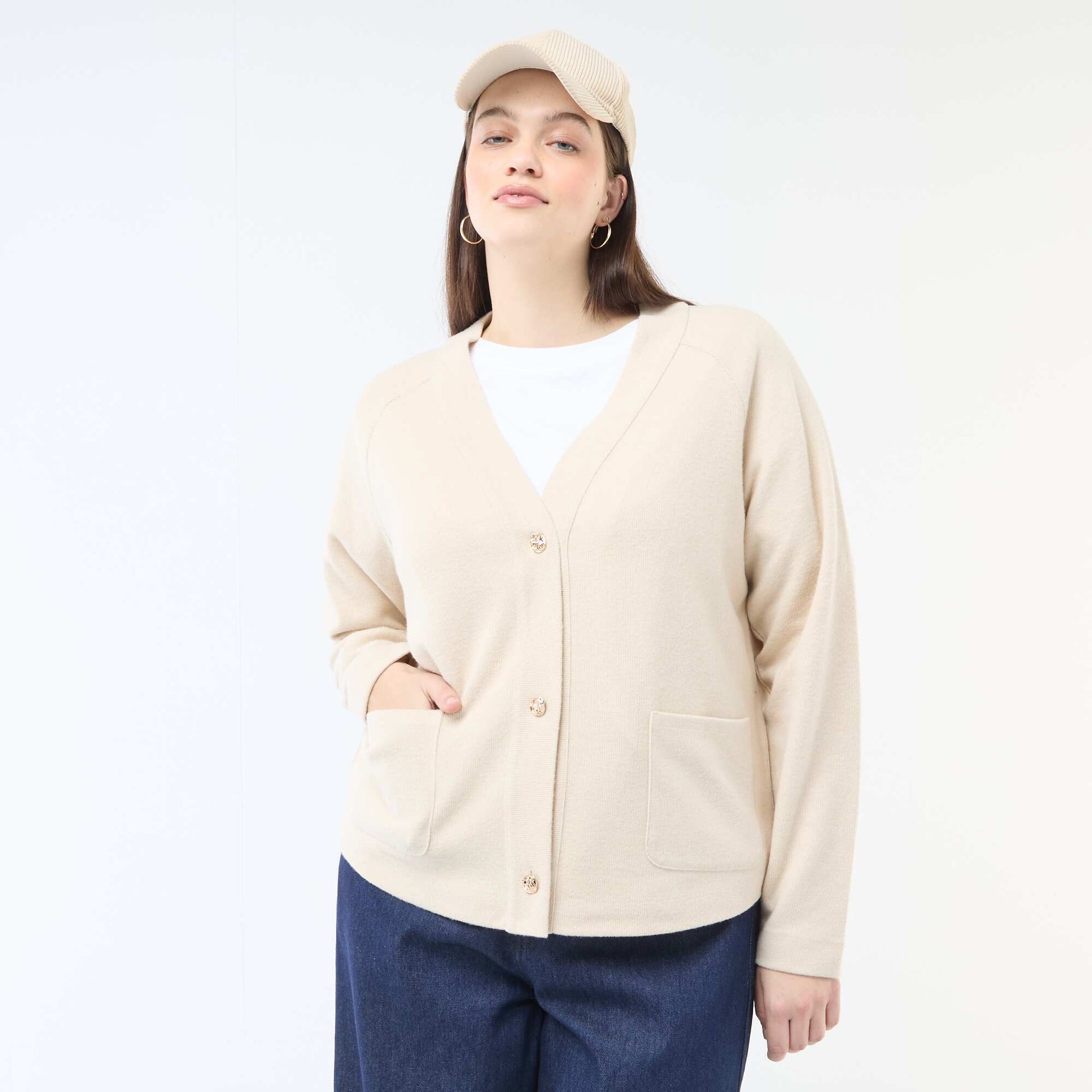 Gilet en maille doudou BEIGE