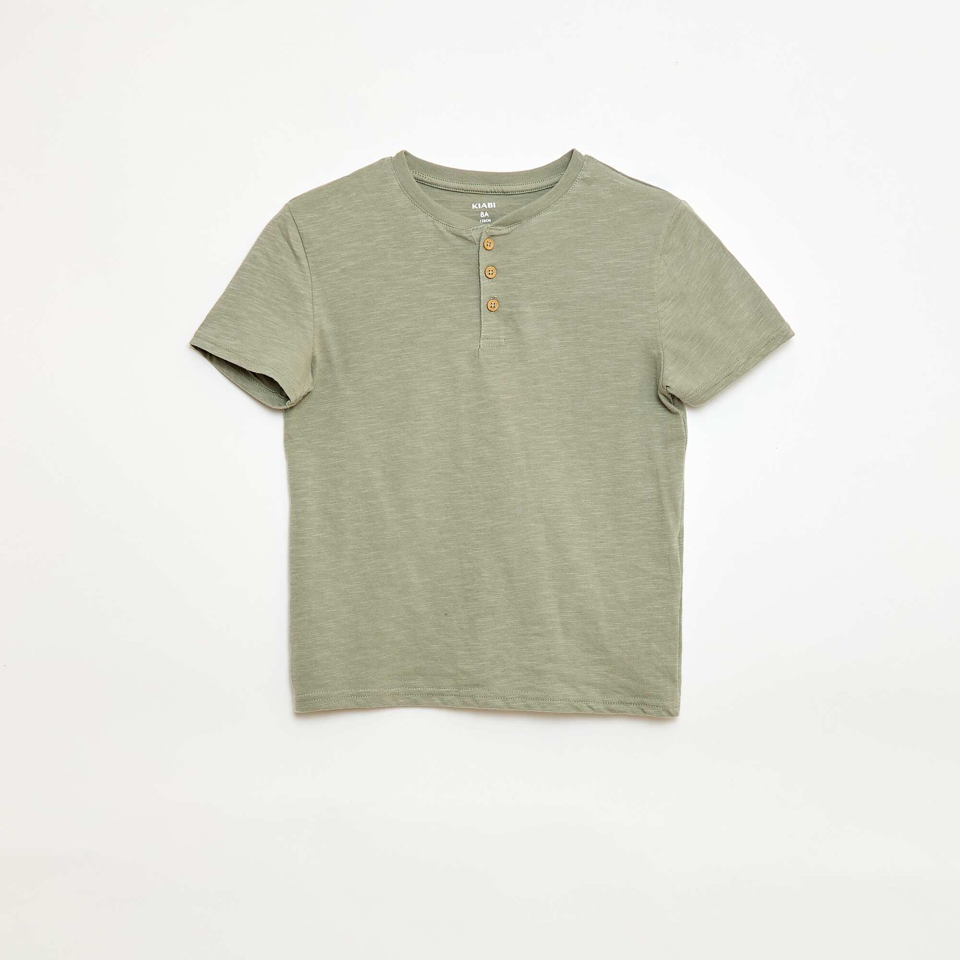 T-shirt à col tunisien VERT