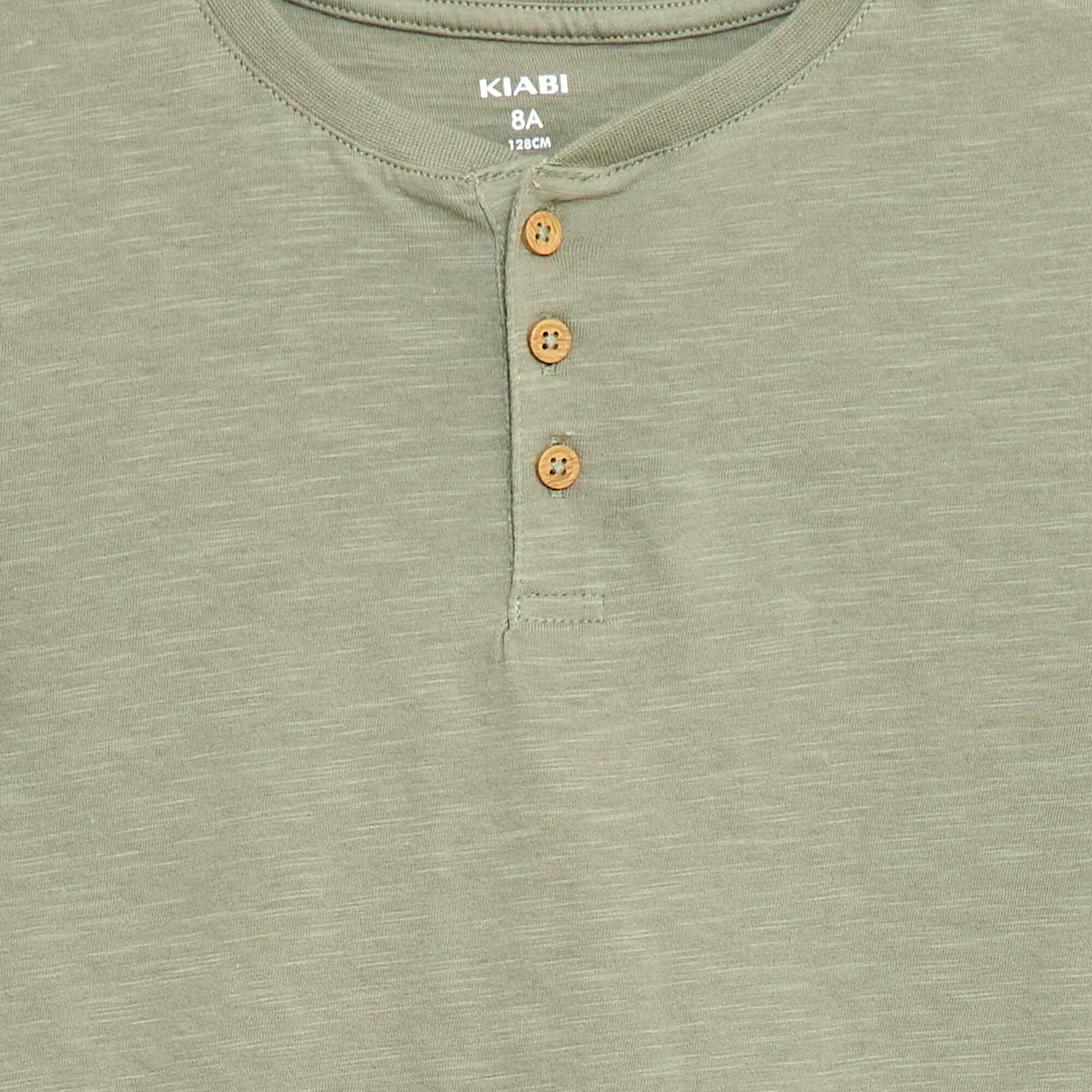 T-shirt à col tunisien VERT