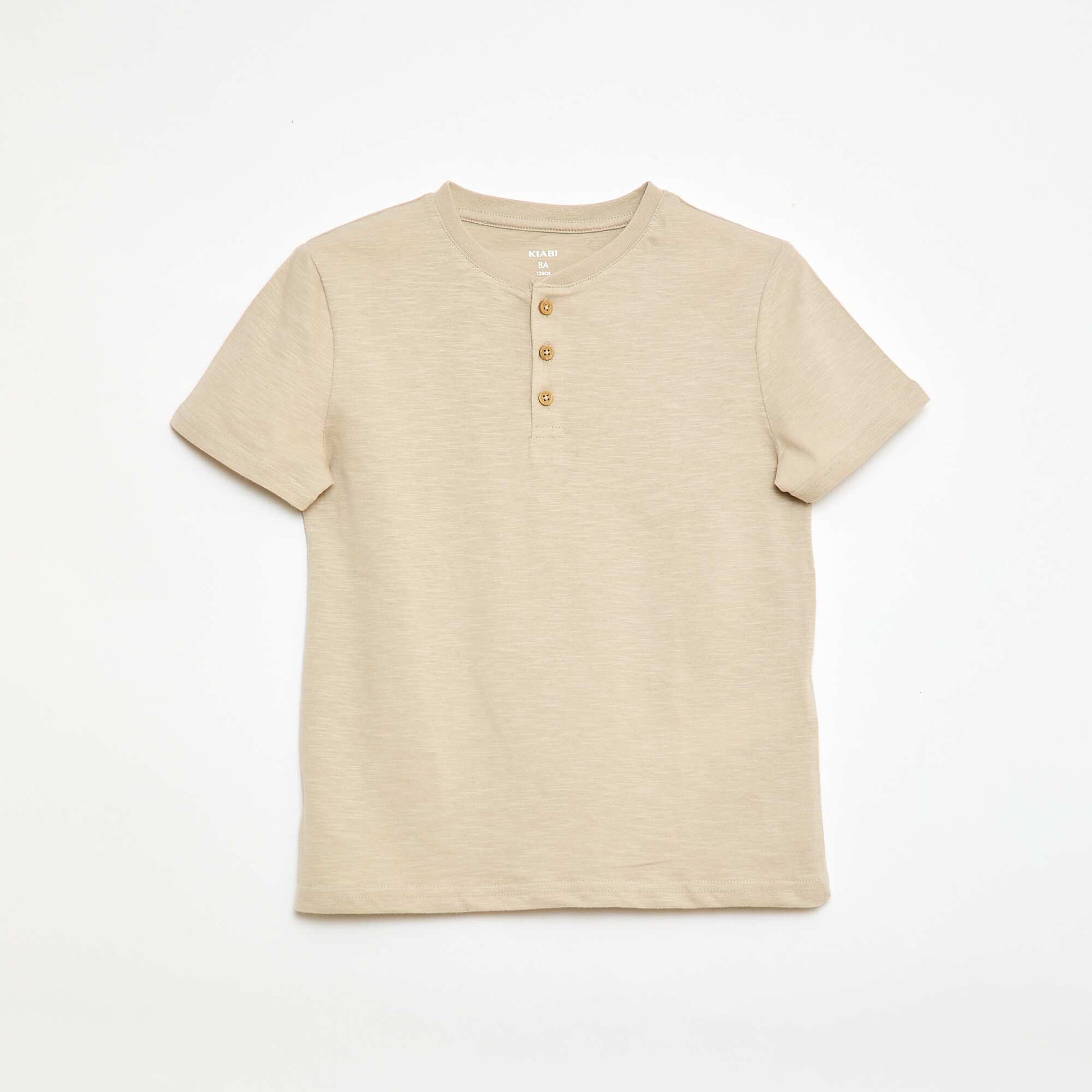 T-shirt à col tunisien BEIGE