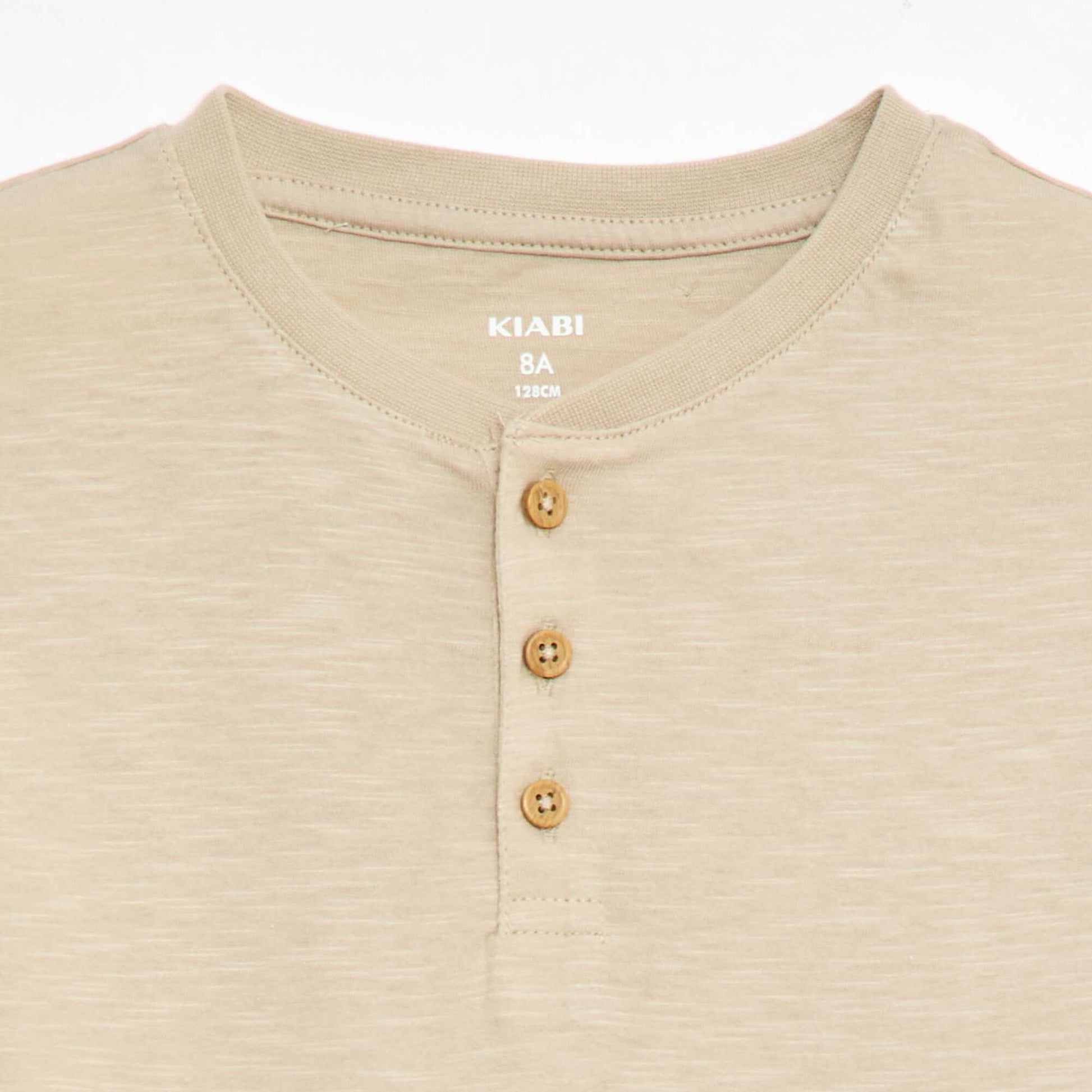 T-shirt à col tunisien BEIGE