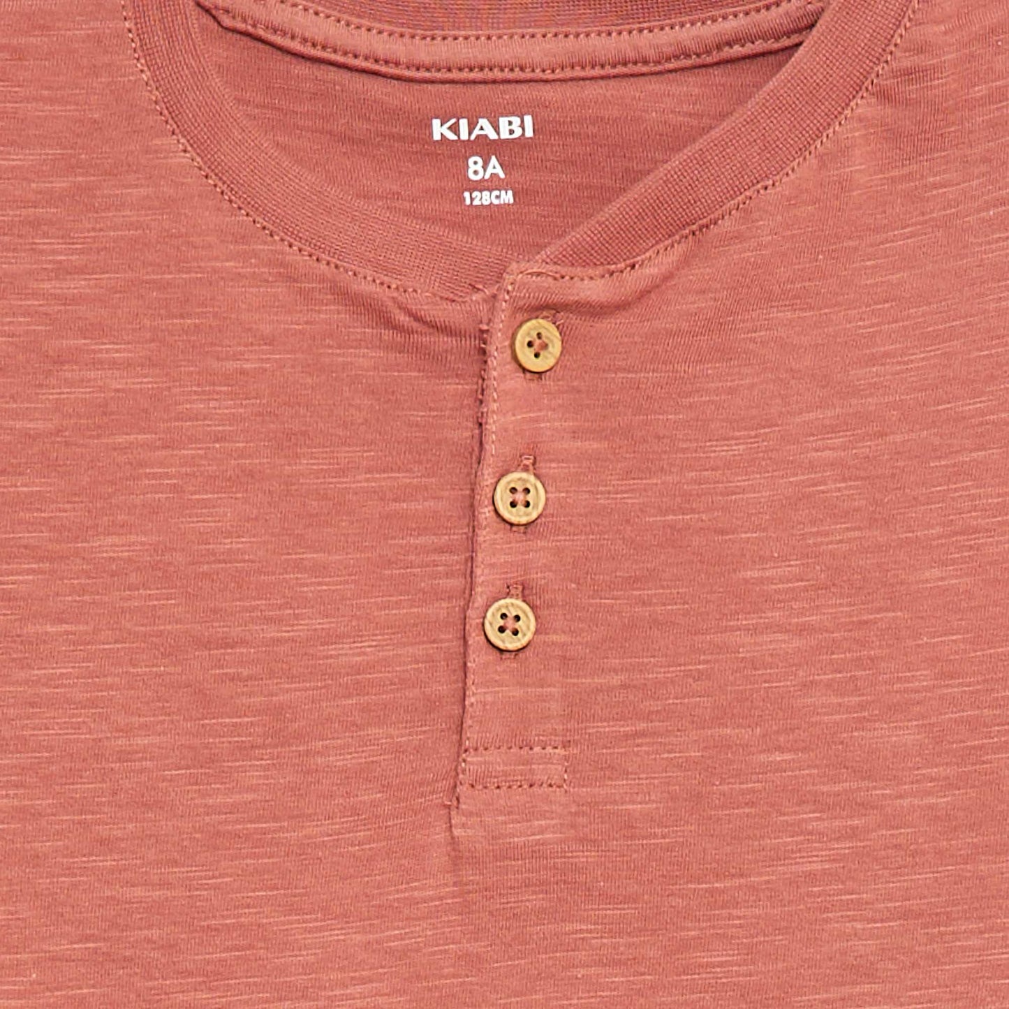 T-shirt à col tunisien MARRON