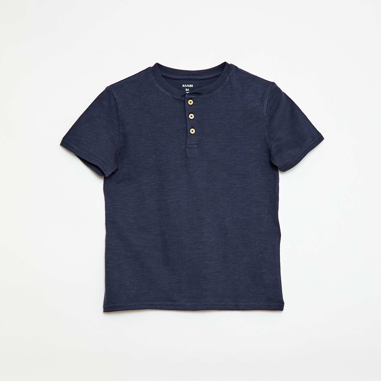 T-shirt à col tunisien BLEU